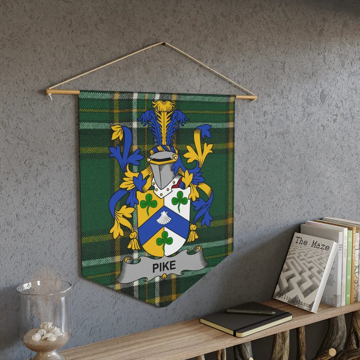 Pike Family Crest Coat of Arms Wall Hanging Decor product