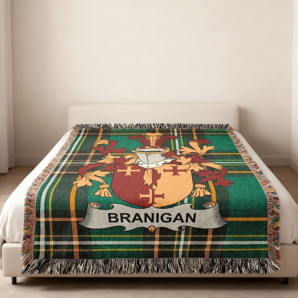 Branigan Family Crest Plaid Fringe Blanket product type