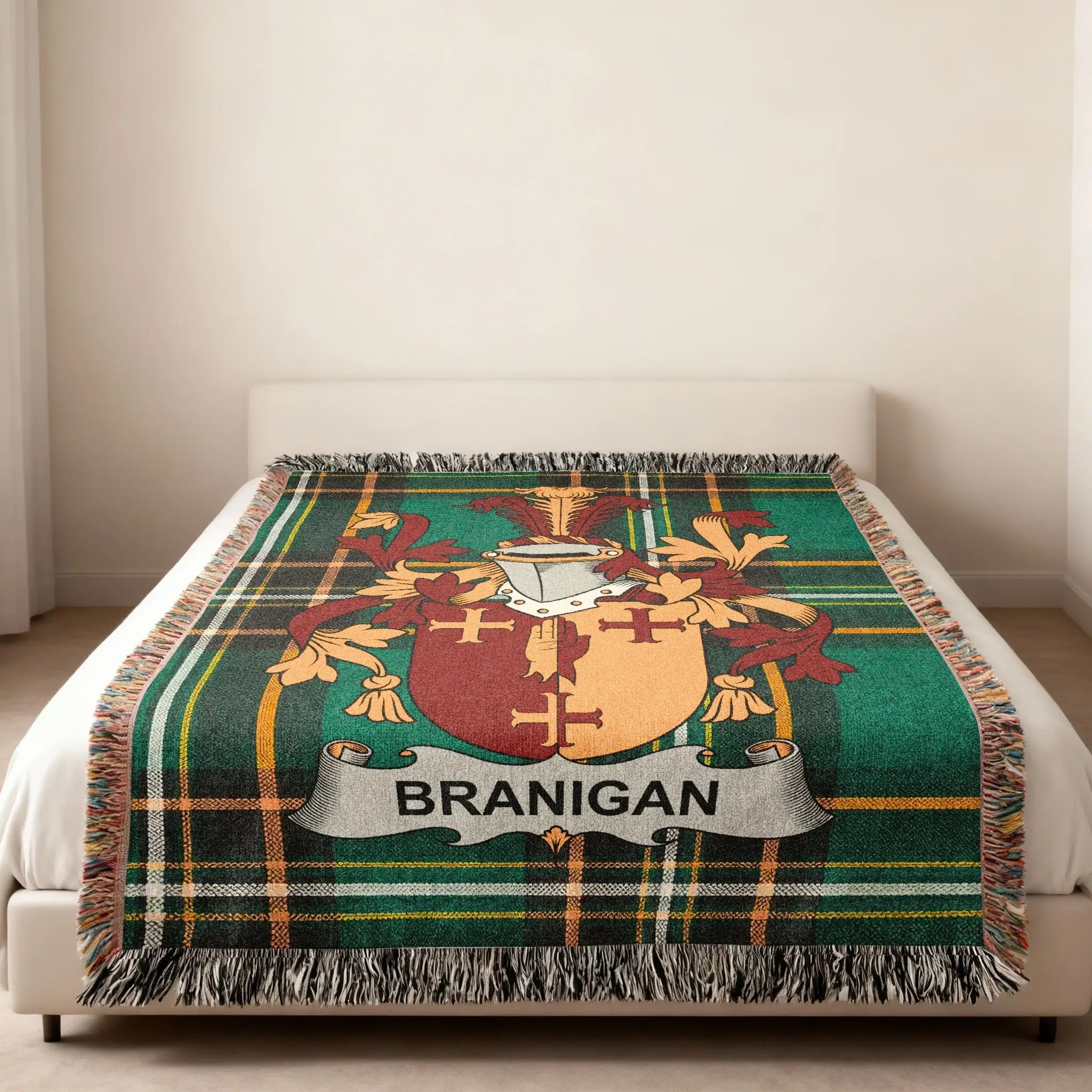 Branigan Family Crest Plaid Fringe Blanket product type