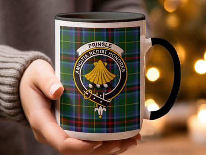 Pringle Scottish Clan Crest Tartan Design Mug - Living Stone Gifts