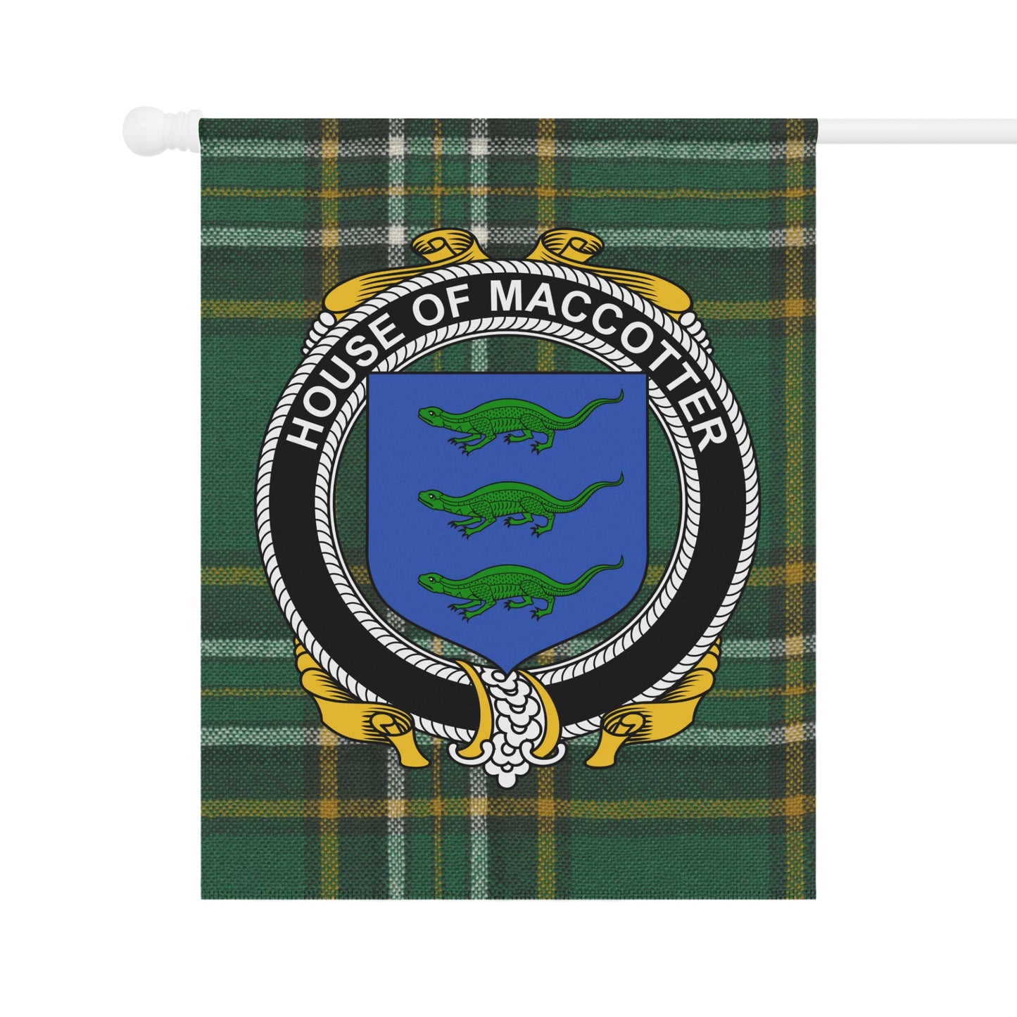 House of Maccotter Crest on Green Tartan product