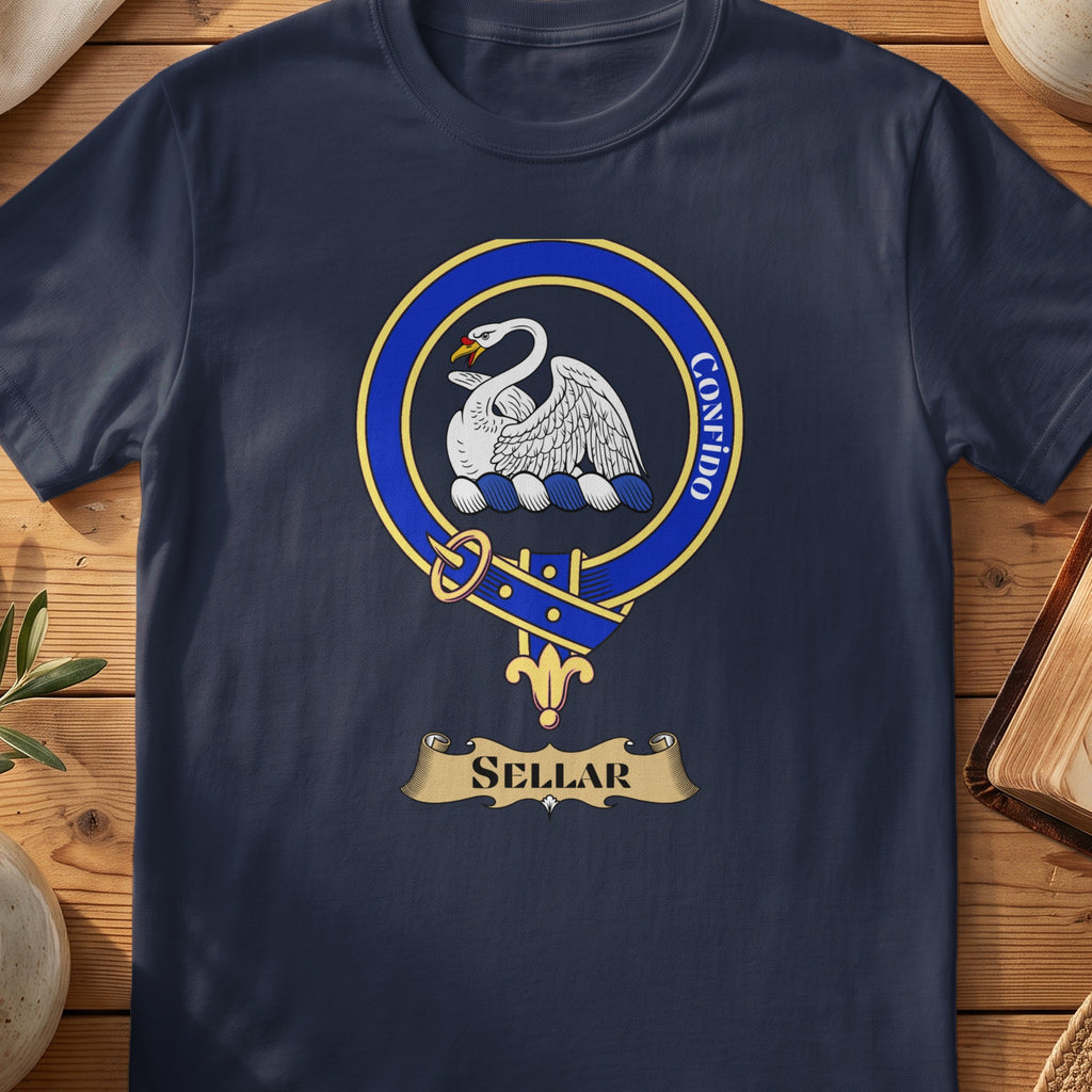 Sellar Scottish clan crest T-shirt in Navy