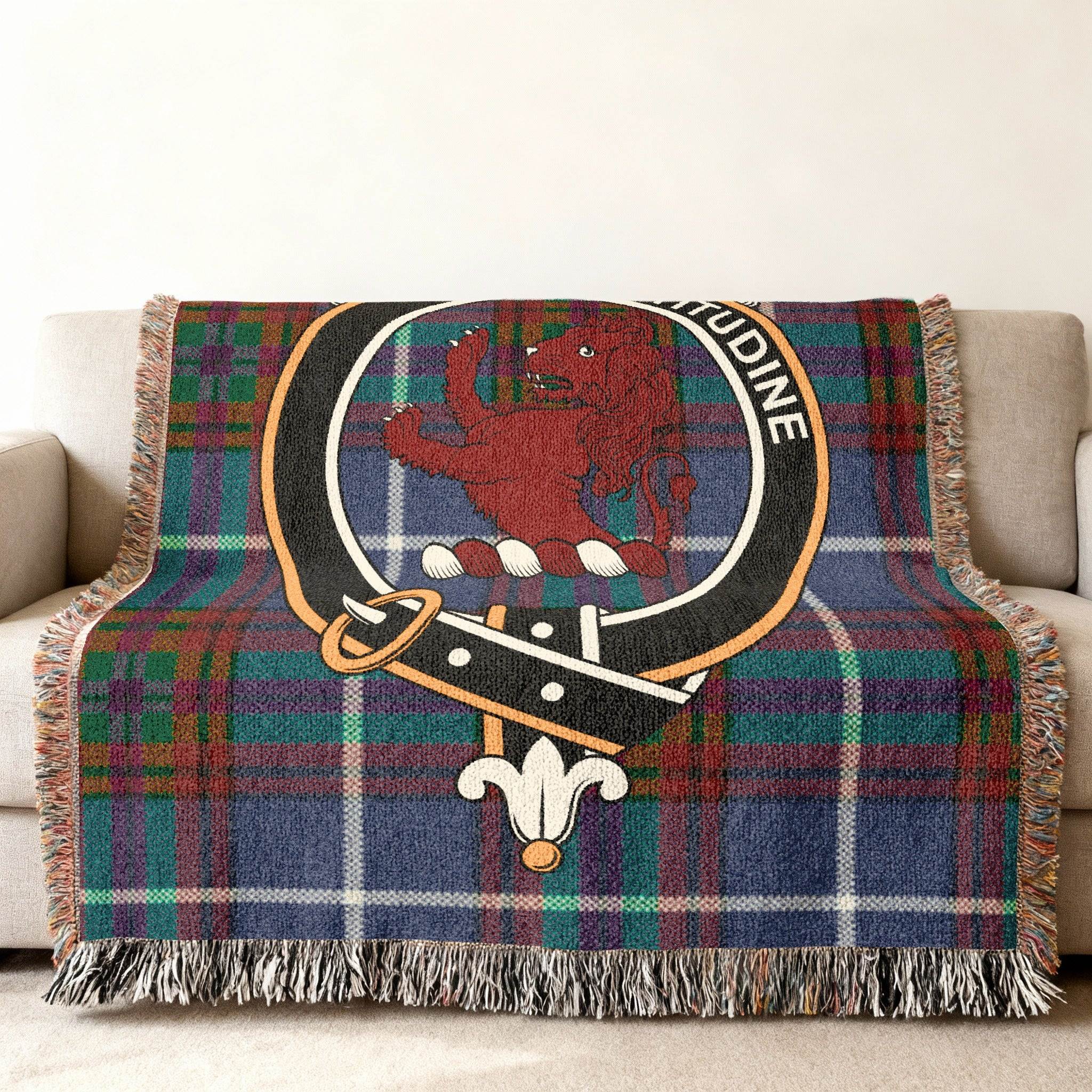 Traditional Scottish Clan Tartan Blanket Design Throw