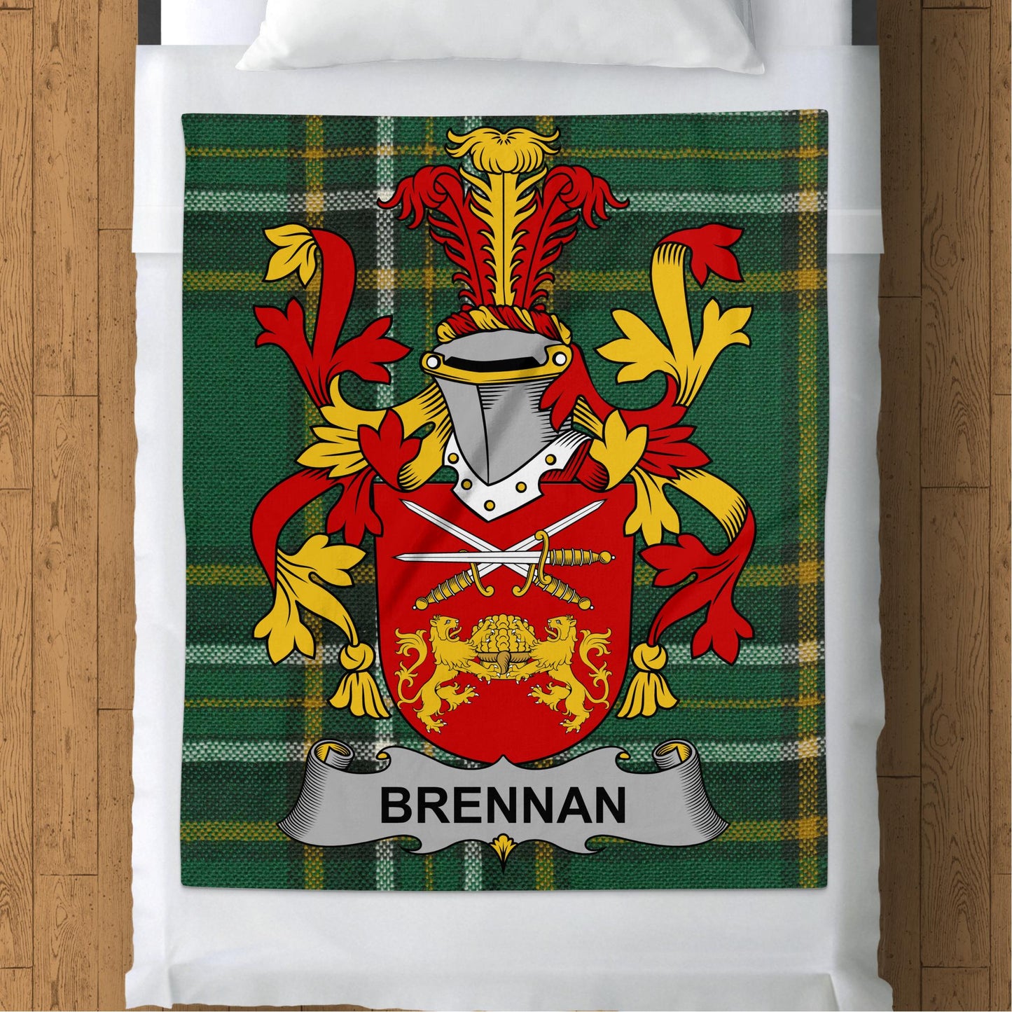 Brennan Surname Irish Tartan Throw Blanket - Living Stone Gifts