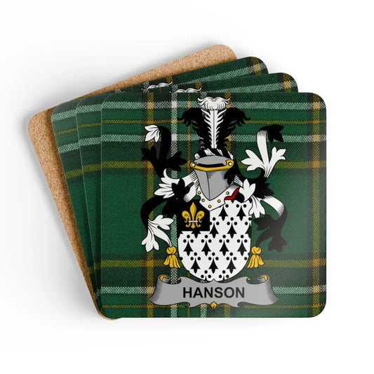 Hanson Family Crest Green Tartan Coasters product type