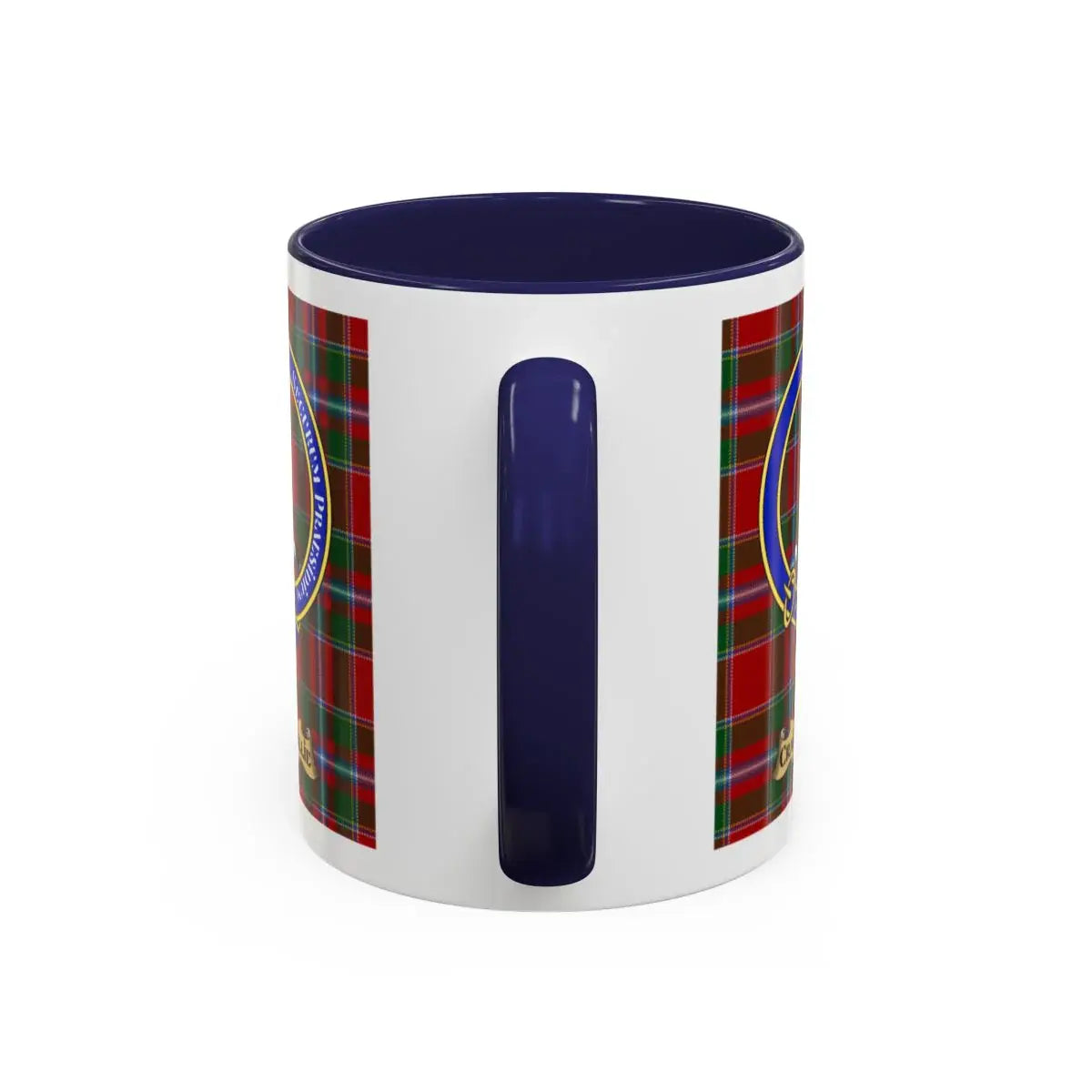 Clan Crest Pattern Blue Handle Coffee Mug for Sale