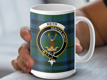 Stylish Keith Clan Crest Tartan Plaid Pattern Mug - Living Stone Gifts