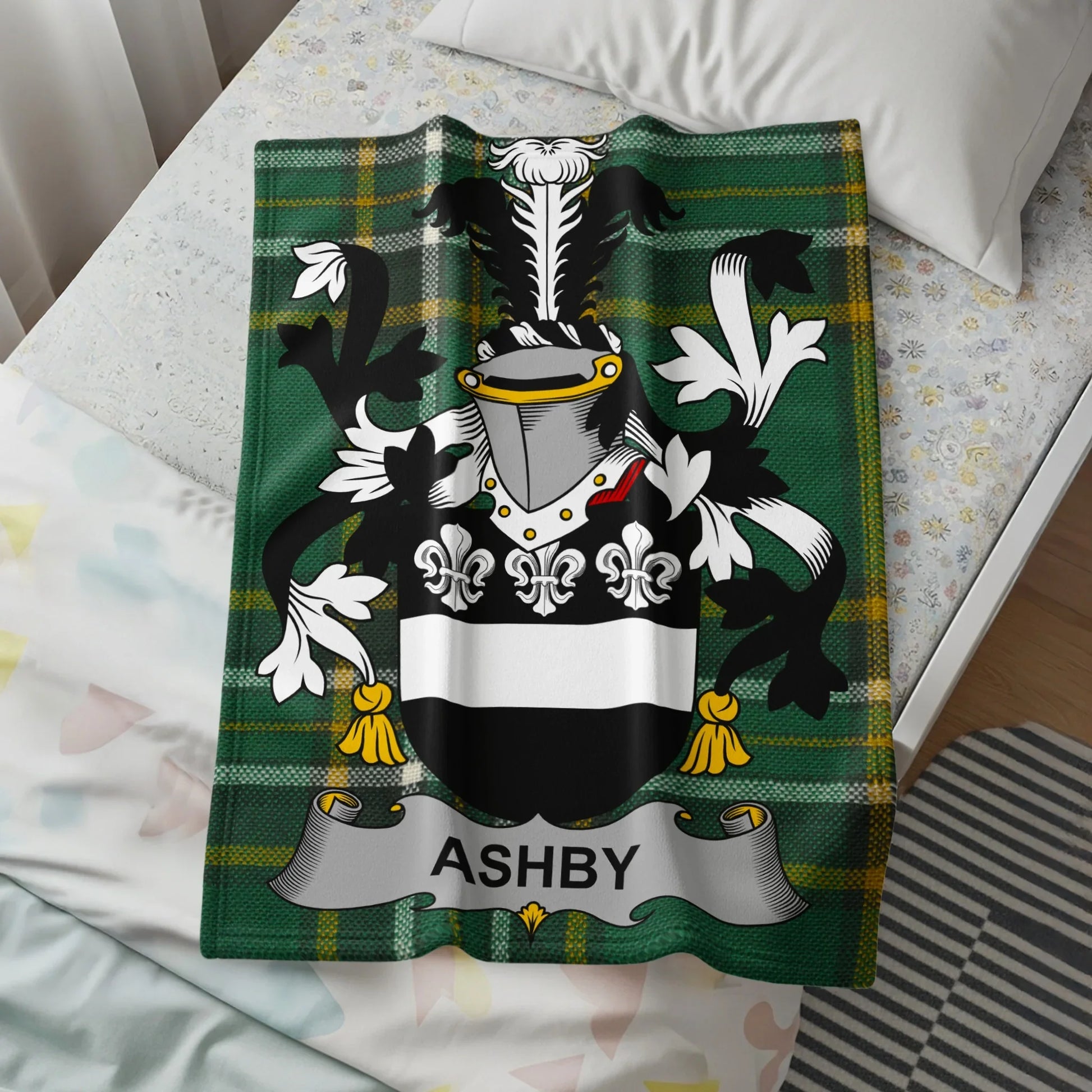 Ashby Coat of Arms Heraldic Tapestry Blanket product type