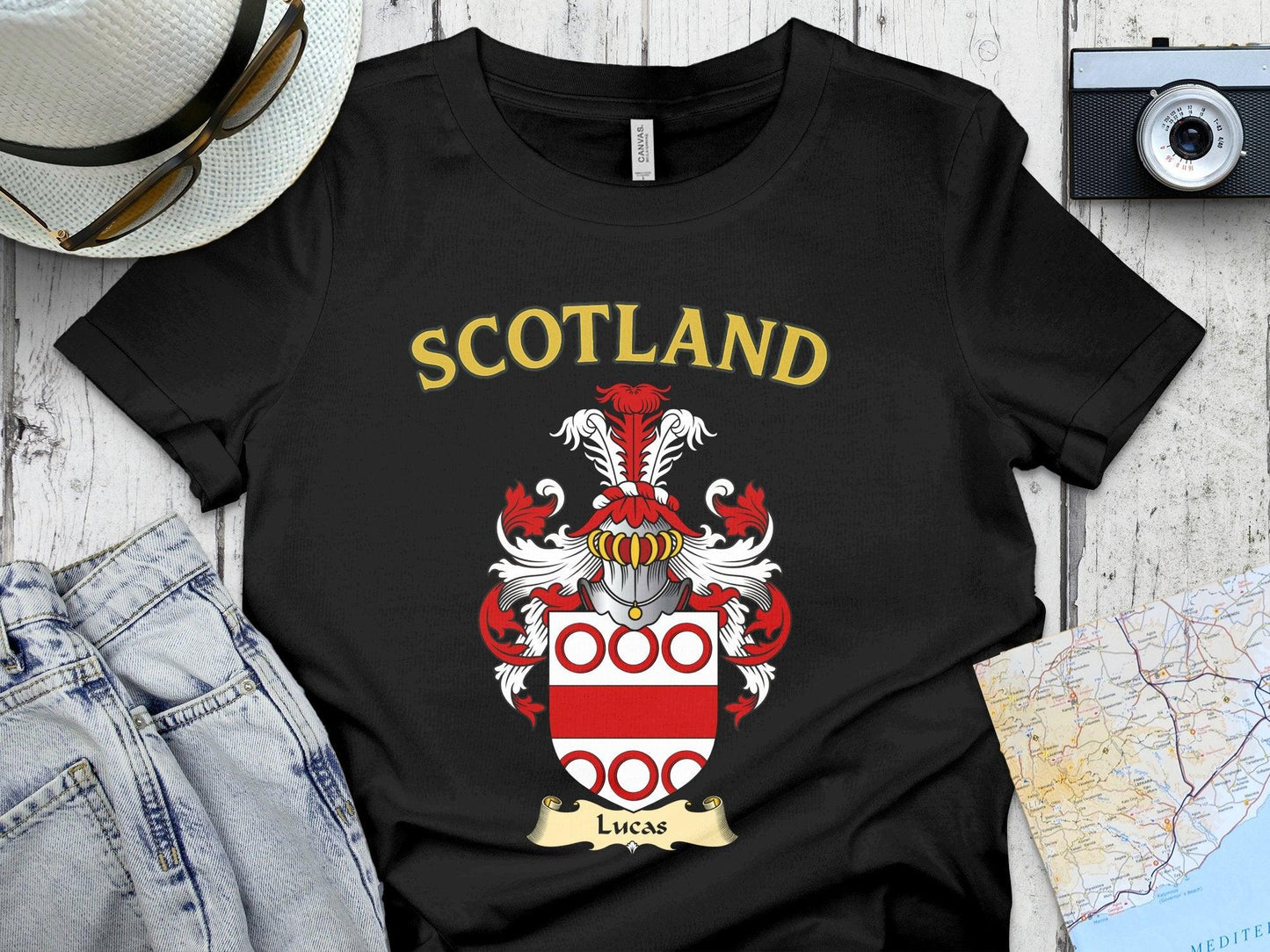 Lucas Clan Family Crest Scotland T-Shirts - Celtic Ancestry Gifts