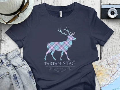 Tartan Stag Graphic Design T-Shirt Product
