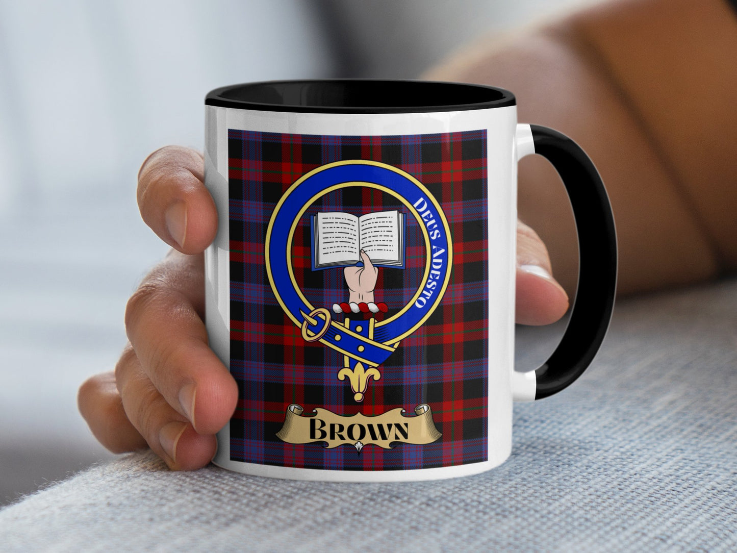 Crest with Open Book and Brown Banner Design Mug - Living Stone Gifts