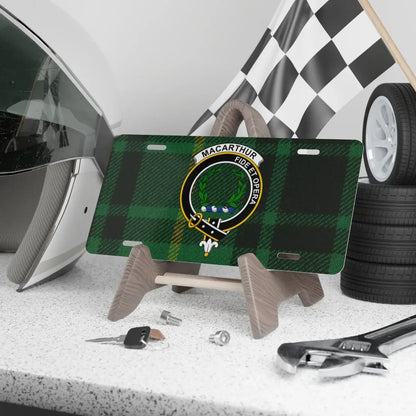 Macarthur Clan Crest Tartan License Plate product