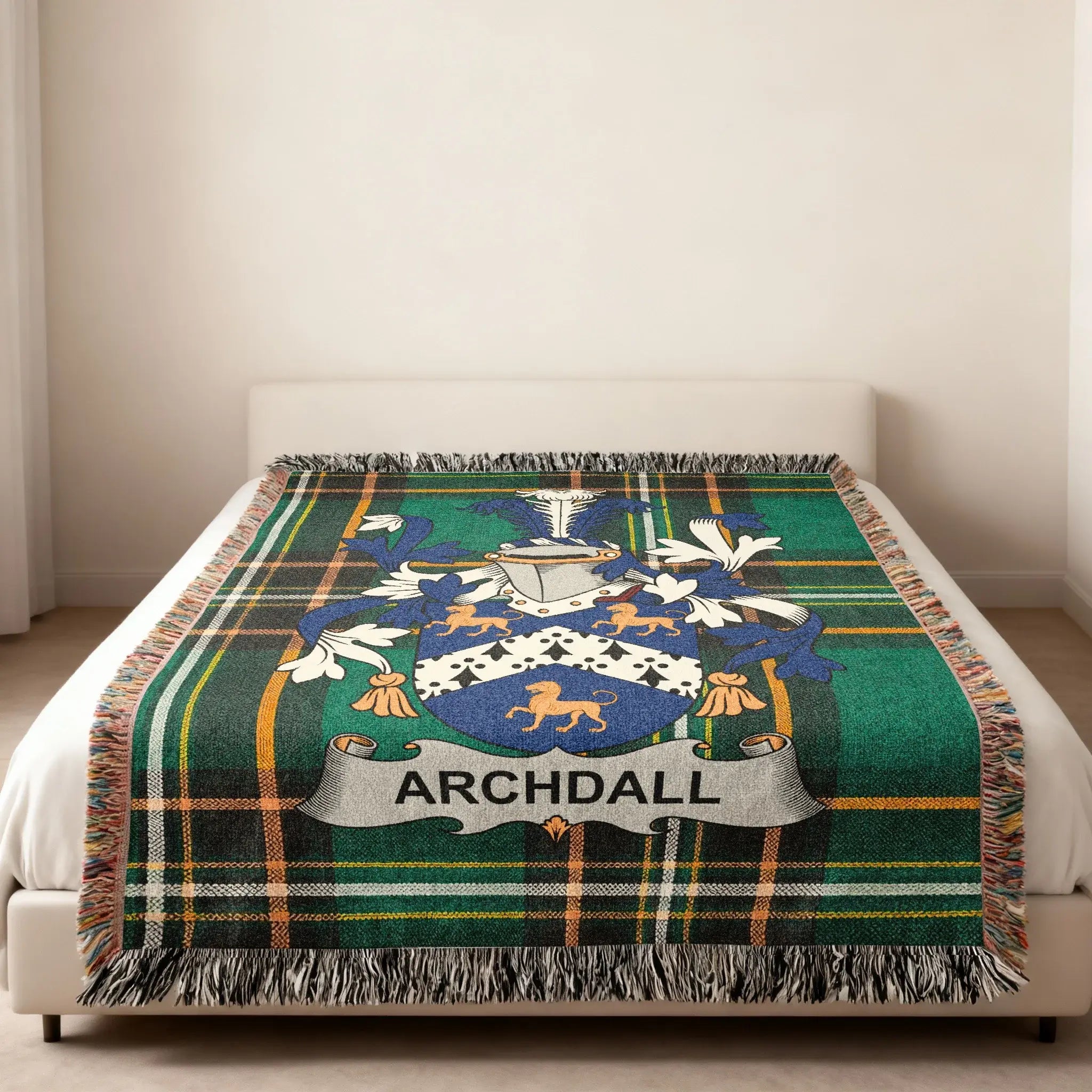 Archdall Family Crest Tartan Plaid Blanket product type