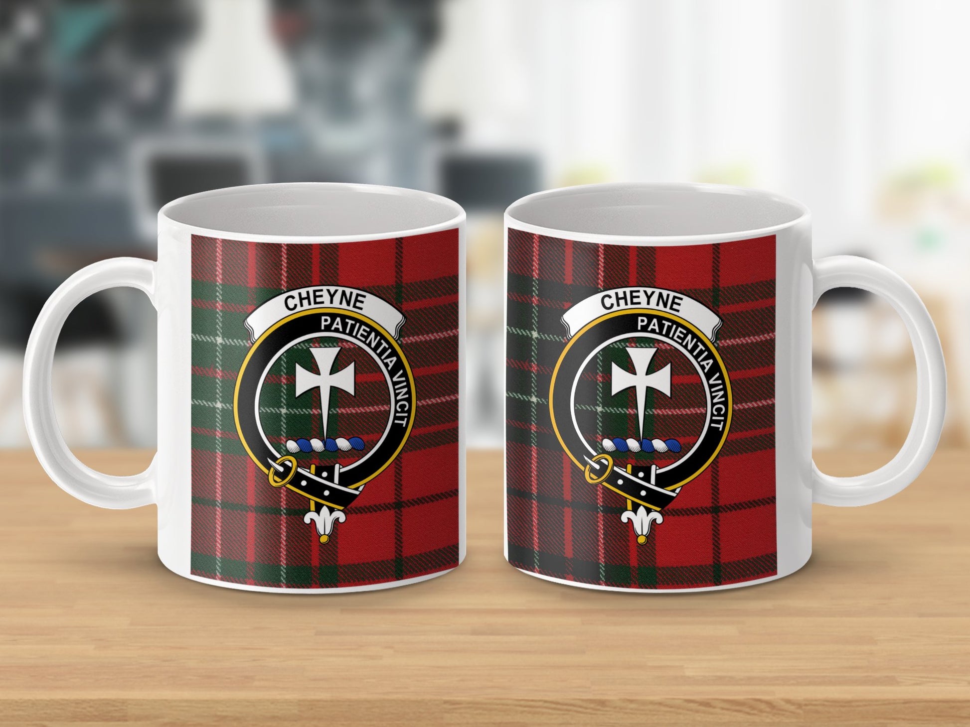 Clan Cheyne Scottish Tartan Crest Mug - Living Stone Gifts