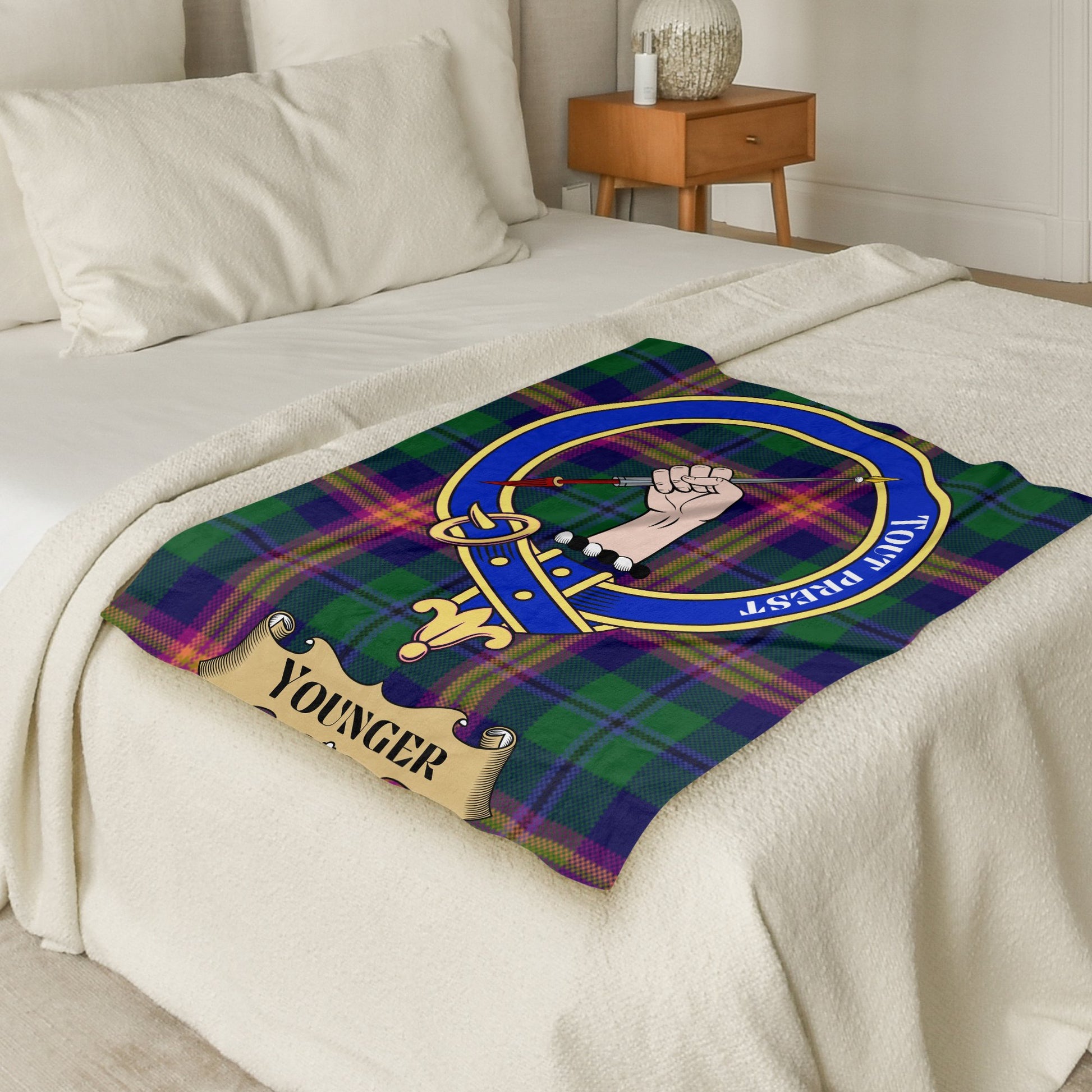 Scottish Clan Younger Tout Prest Tartan Throw Blanket - Living Stone Gifts