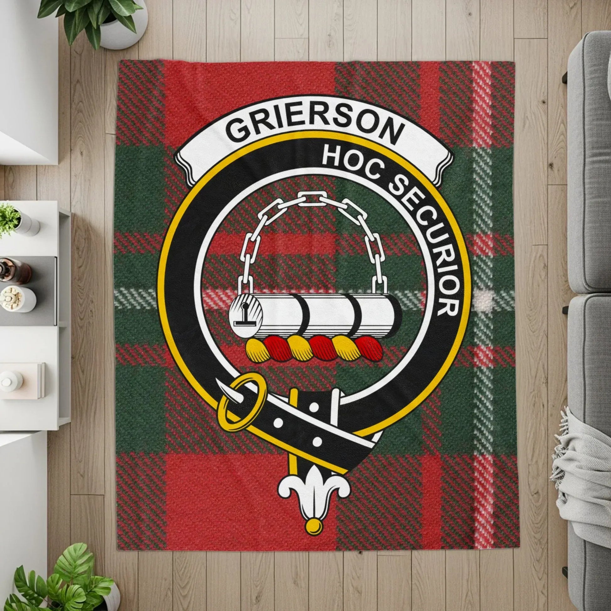Grierson Family Crest Tartan Blanket product type