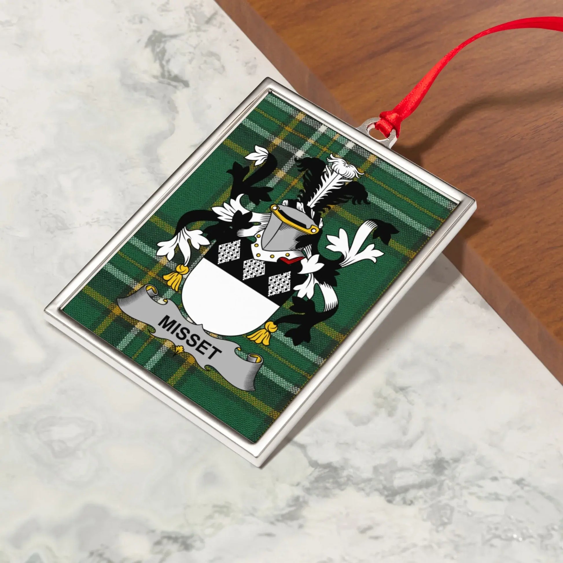 Misset Family Crest Plaid Design Hanging Ornament product