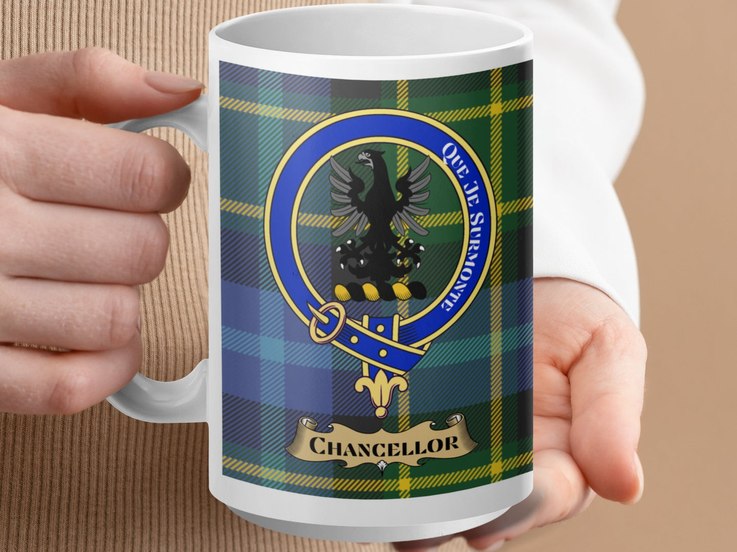 Chancellor Scottish Tartan Crest Plaid Pattern Mug - Living Stone Gifts