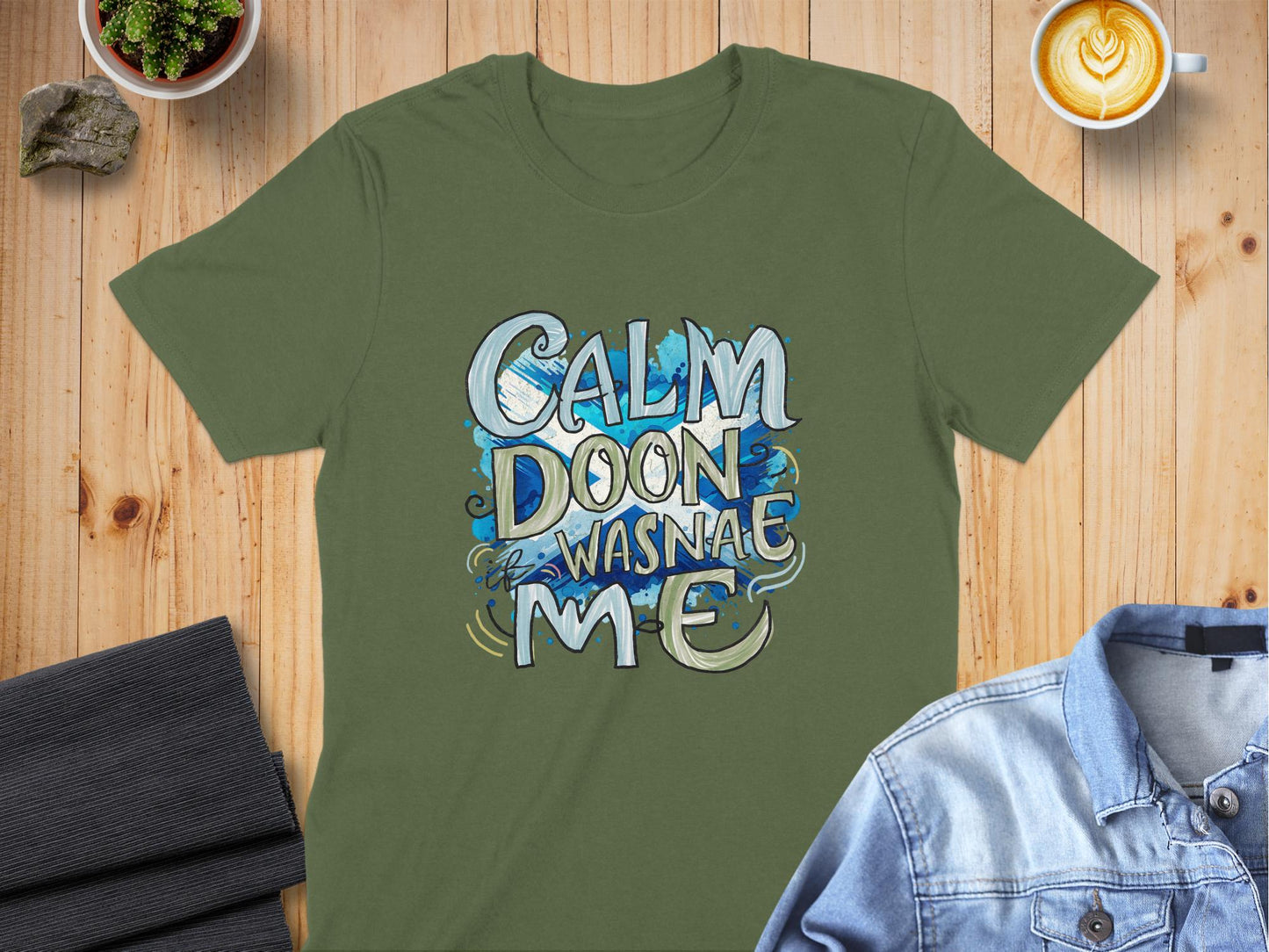 Calm Doon It Wasnae Me Funny Graphic Printed T-Shirt - Living Stone Gifts