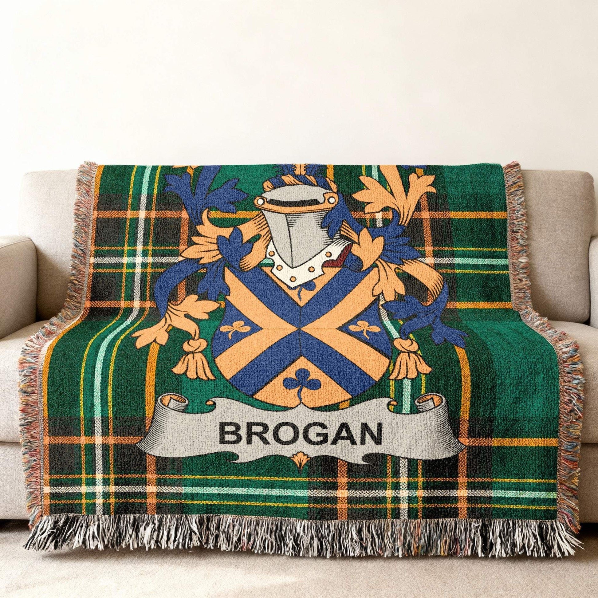 Brogan Crest Tartan Design Blanket product type