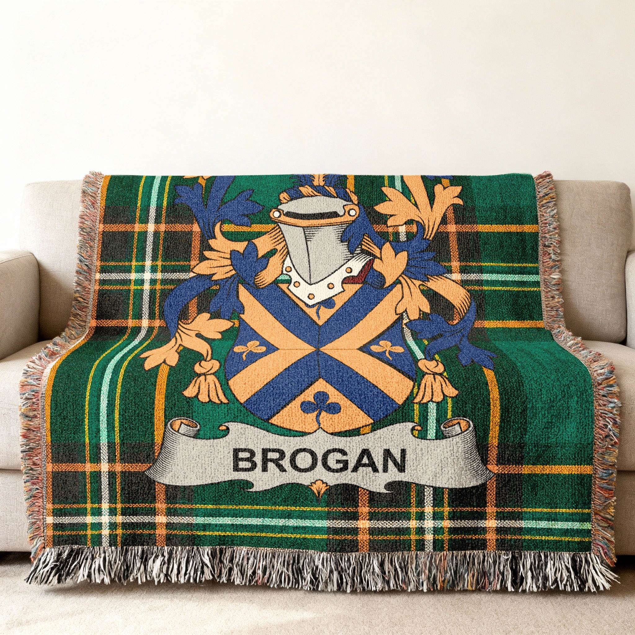 Brogan Crest Tartan Design Blanket product type