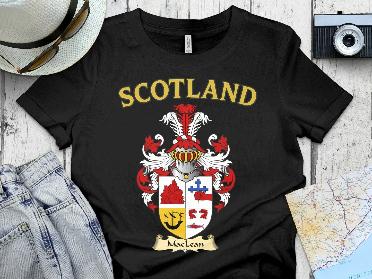 Scotland MacLean Family Crest Black T-shirt product