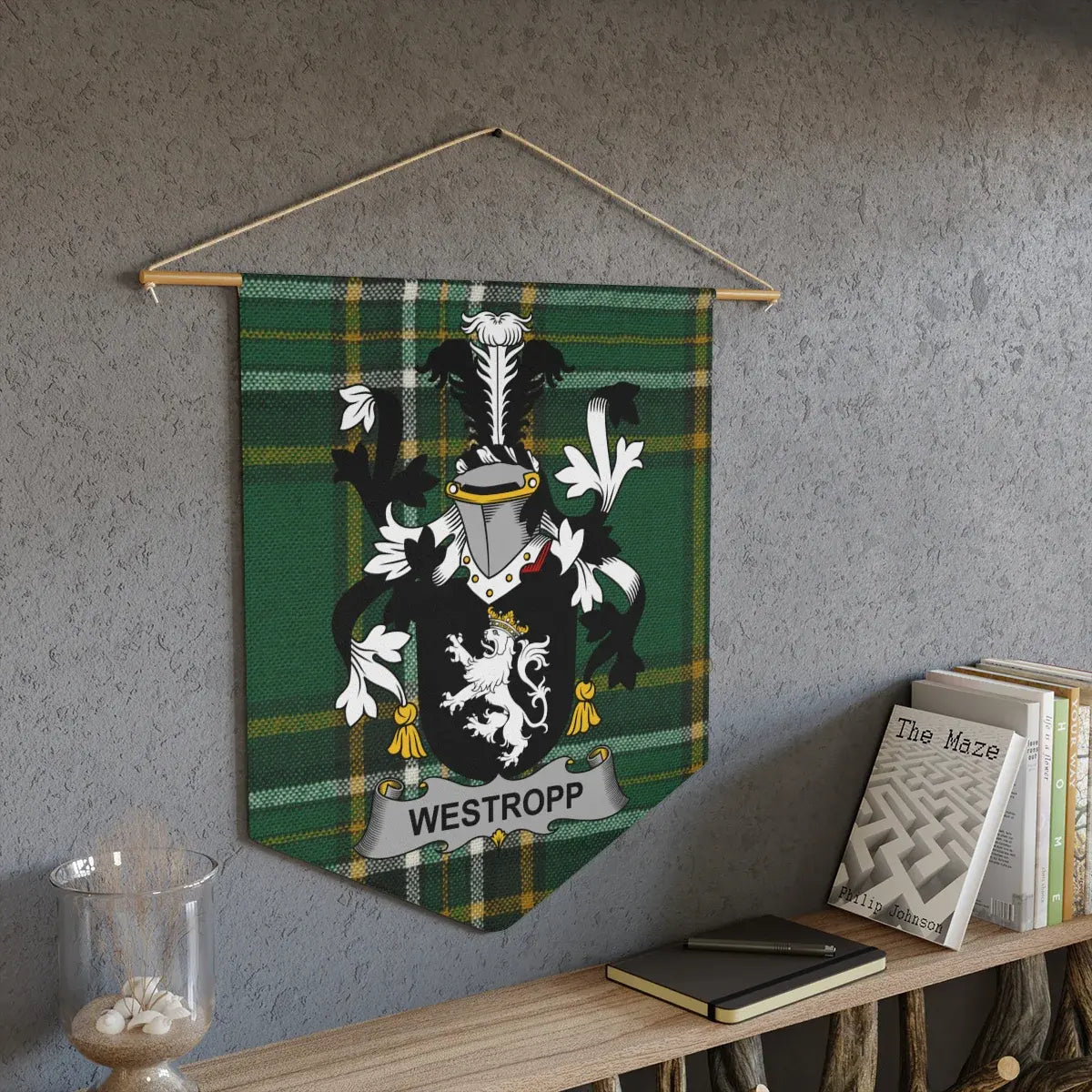 Westropp Coat of Arms Plaid Tapestry Wall Hanging product type