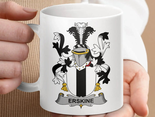 Erskine Surname Irish Family Crest Mug - Celtic Ancestry Gifts