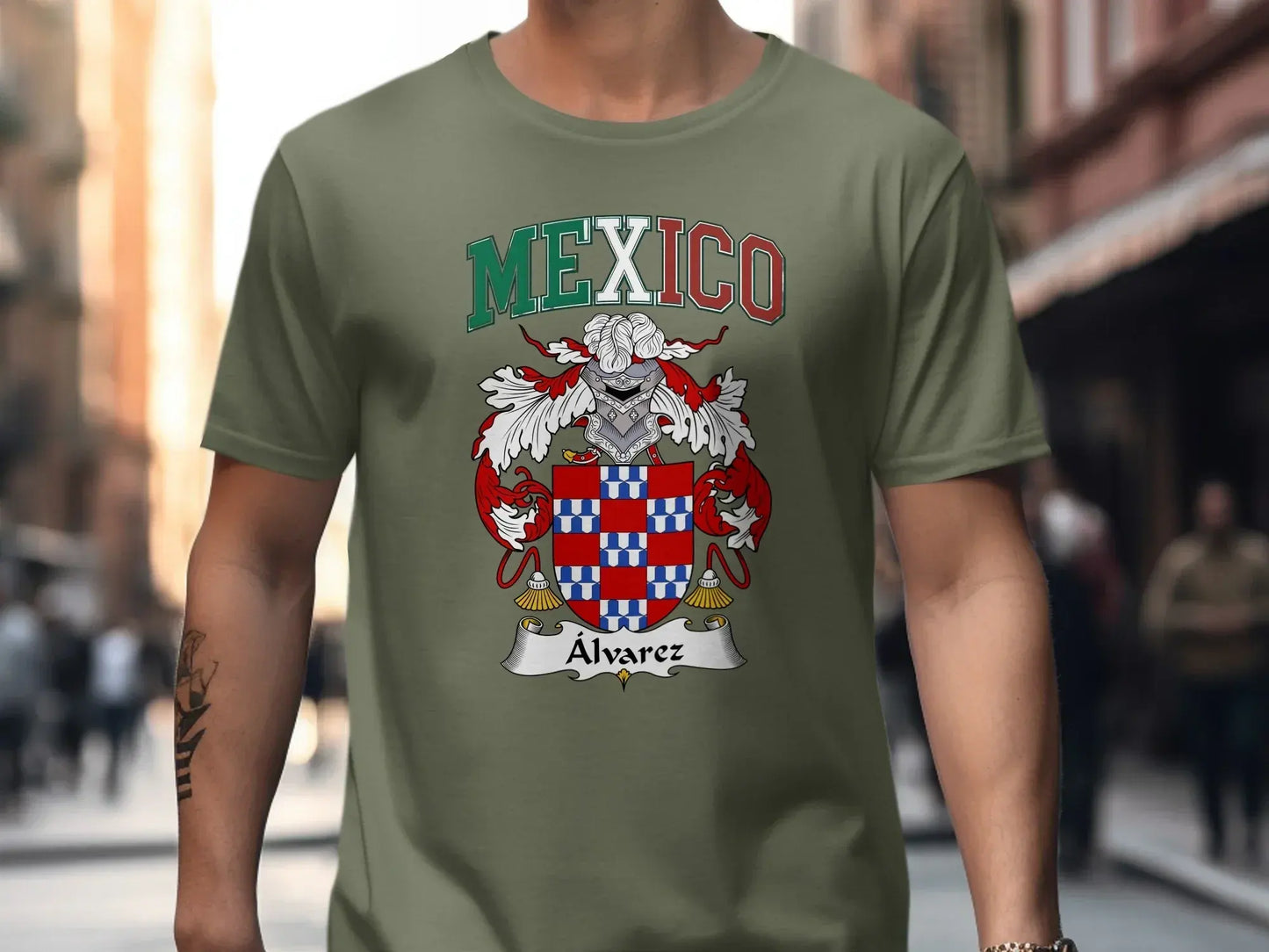 Patriotic Mexico Alvarez Crest Design T-Shirt product