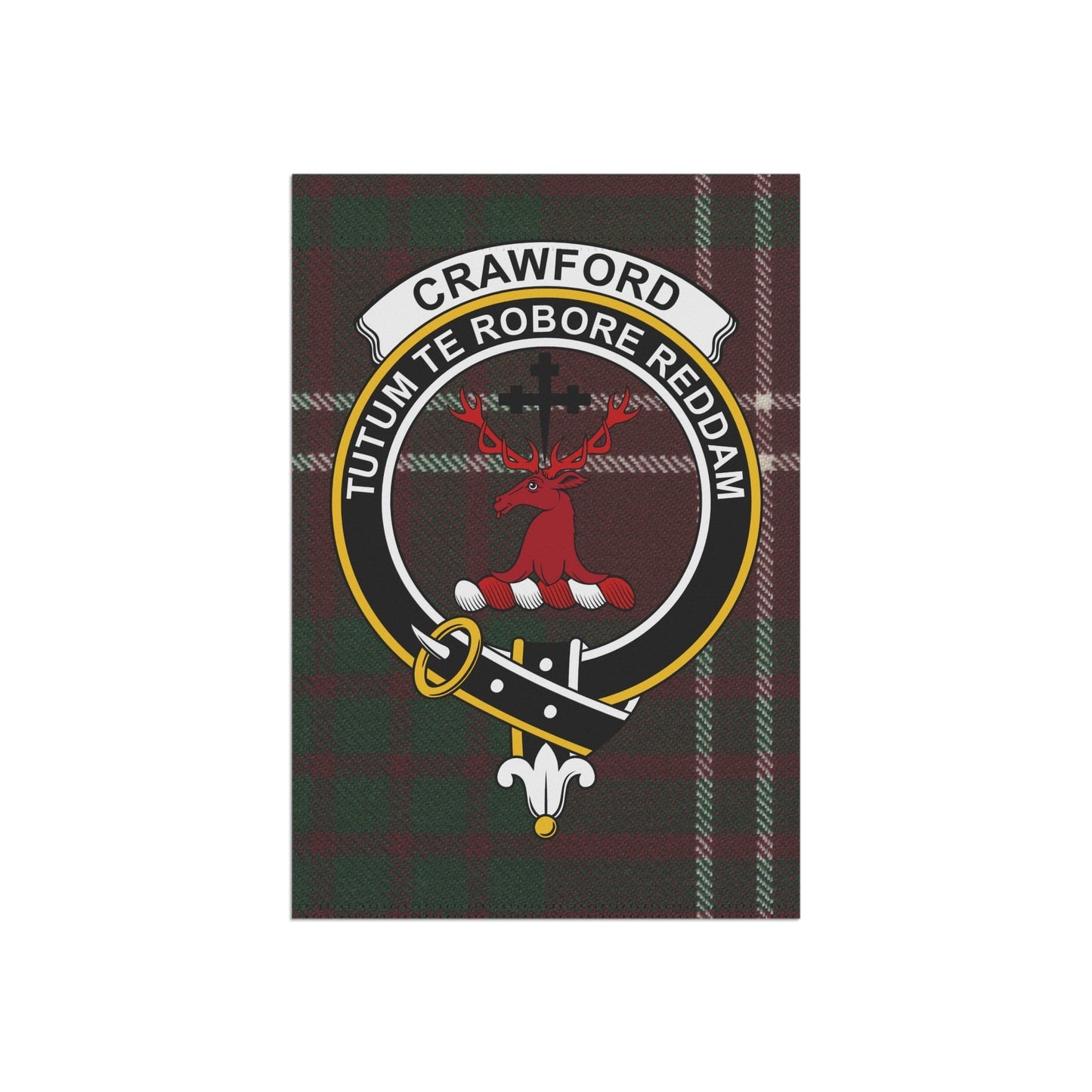 Home Decor 12'' × 18'' Crawford Clan Scottish Clan Scottish Tartan Crest Garden Flag