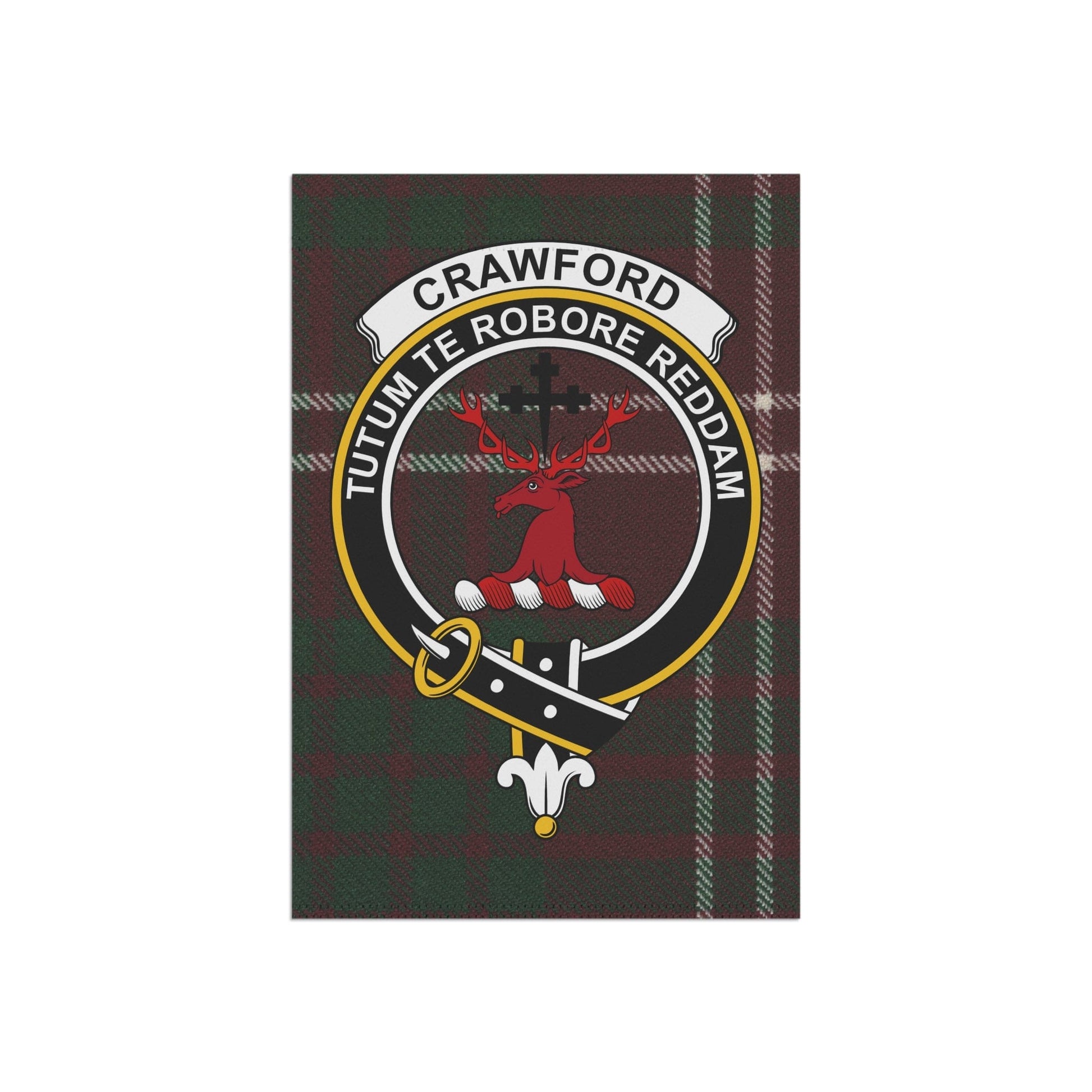 Home Decor 12'' × 18'' Crawford Clan Scottish Clan Scottish Tartan Crest Garden Flag