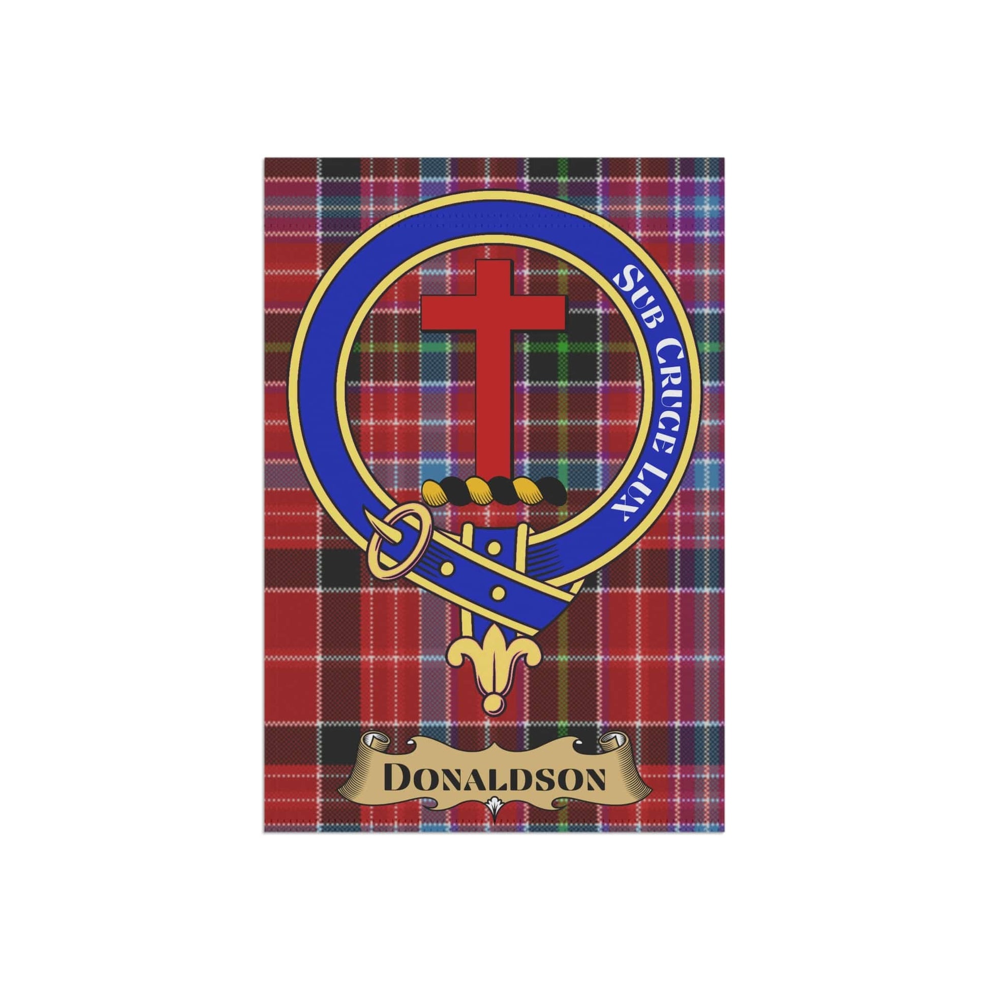 Home Decor 12'' × 18'' Donaldson Clan Scottish Tartan Crest Garden Flag