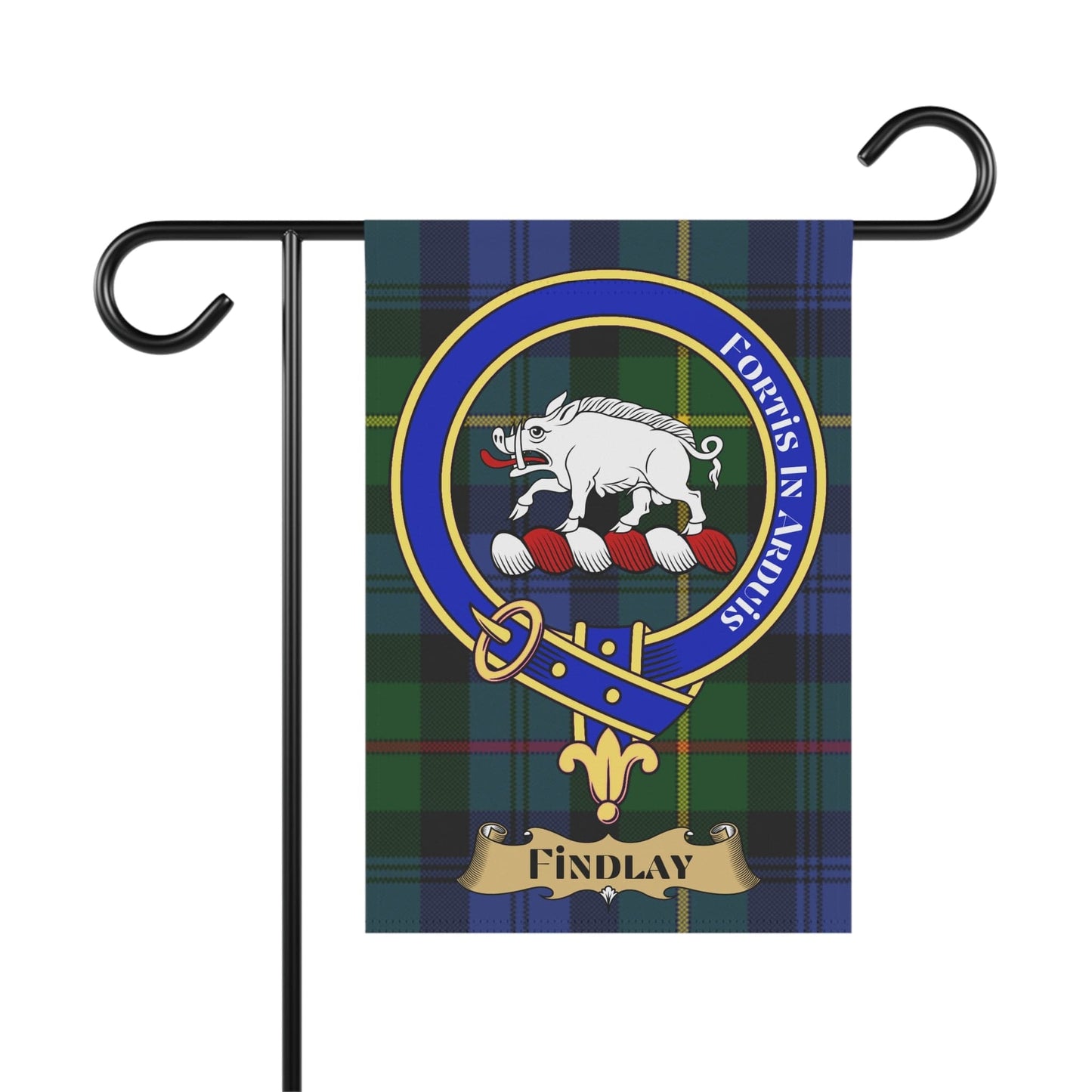 Home Decor 12'' × 18'' Findlay Clan Scottish Tartan Crest Garden Flag