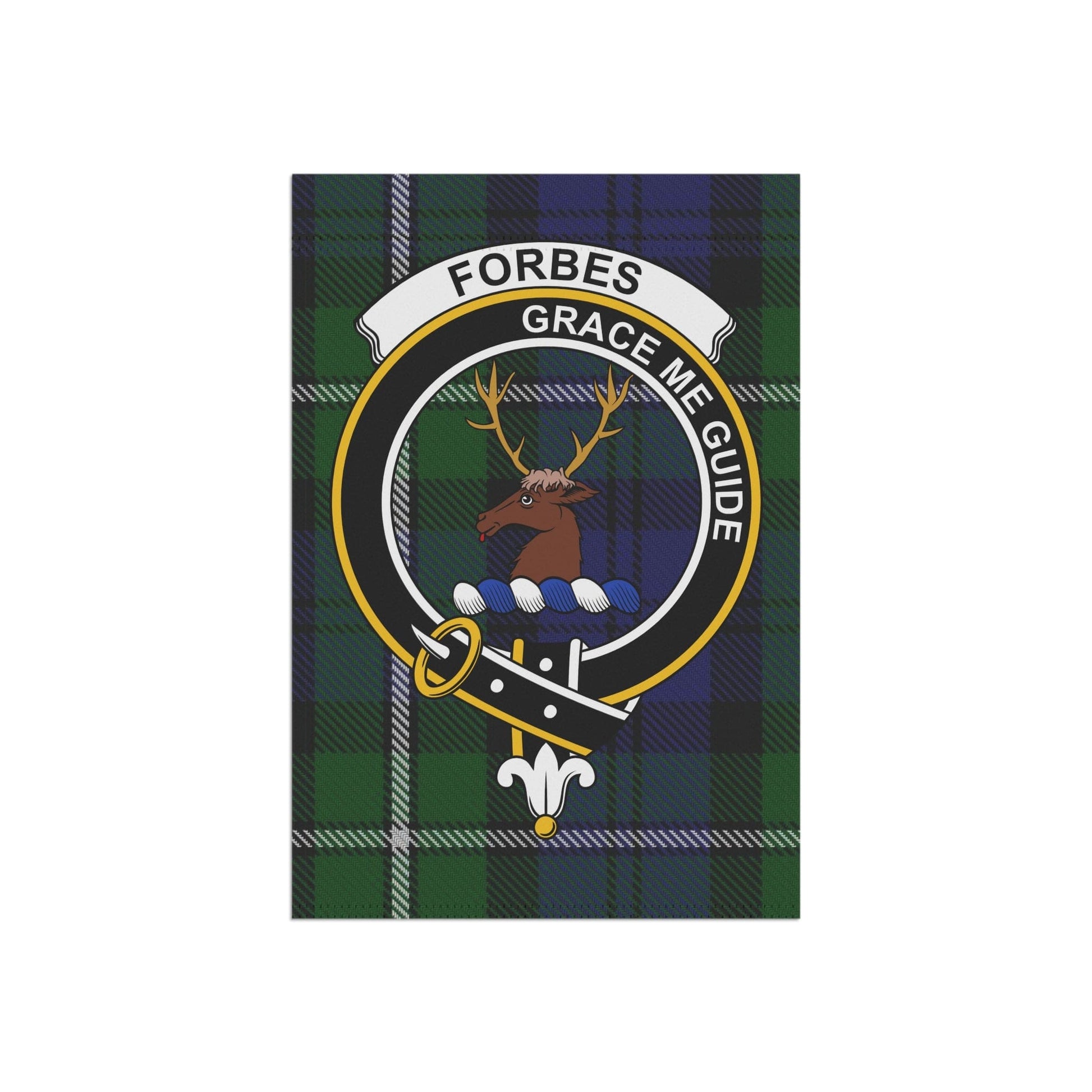 Home Decor 12'' × 18'' Forbes Clan Scottish Tartan Crest Garden Flag