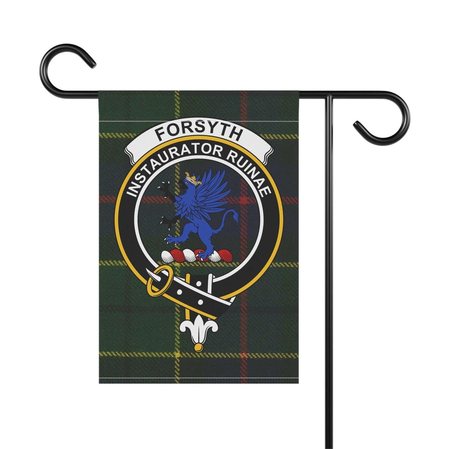 Home Decor 12'' × 18'' Forsyth Clan Scottish Tartan Crest Garden Flag