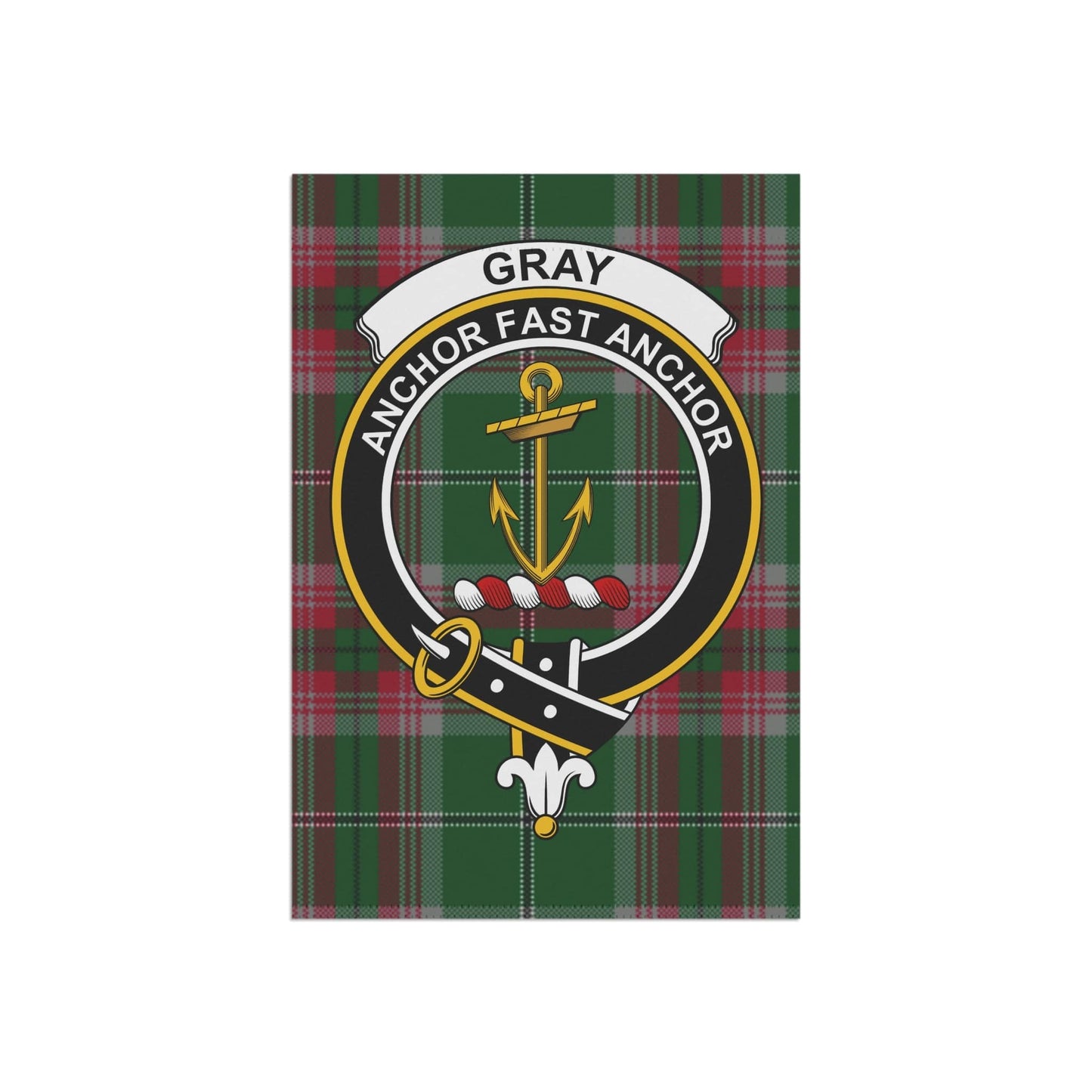 Home Decor 12'' × 18'' Gray Clan Scottish Tartan Crest Garden Flag