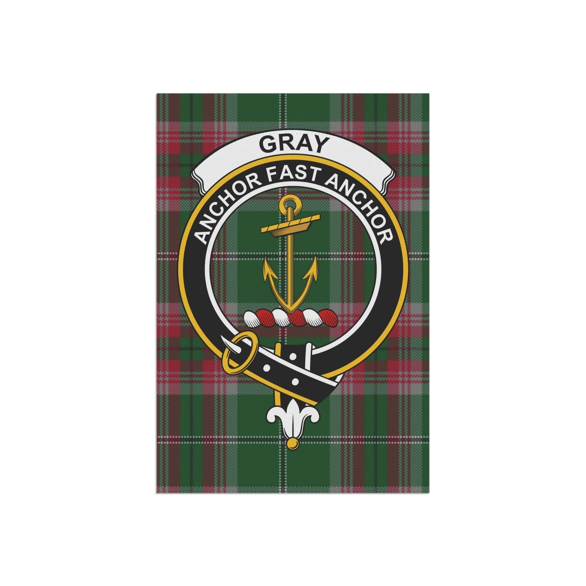 Home Decor 12'' × 18'' Gray Clan Scottish Tartan Crest Garden Flag