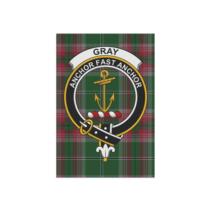 Home Decor 12'' × 18'' Gray Clan Scottish Tartan Crest Garden Flag