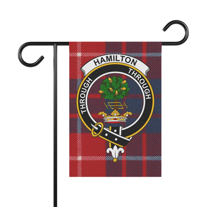 Home Decor 12'' × 18'' Hamilton Clan Scottish Tartan Crest Garden Flag