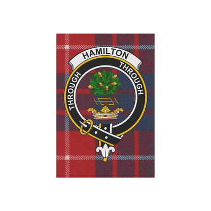 Home Decor 12'' × 18'' Hamilton Clan Scottish Tartan Crest Garden Flag