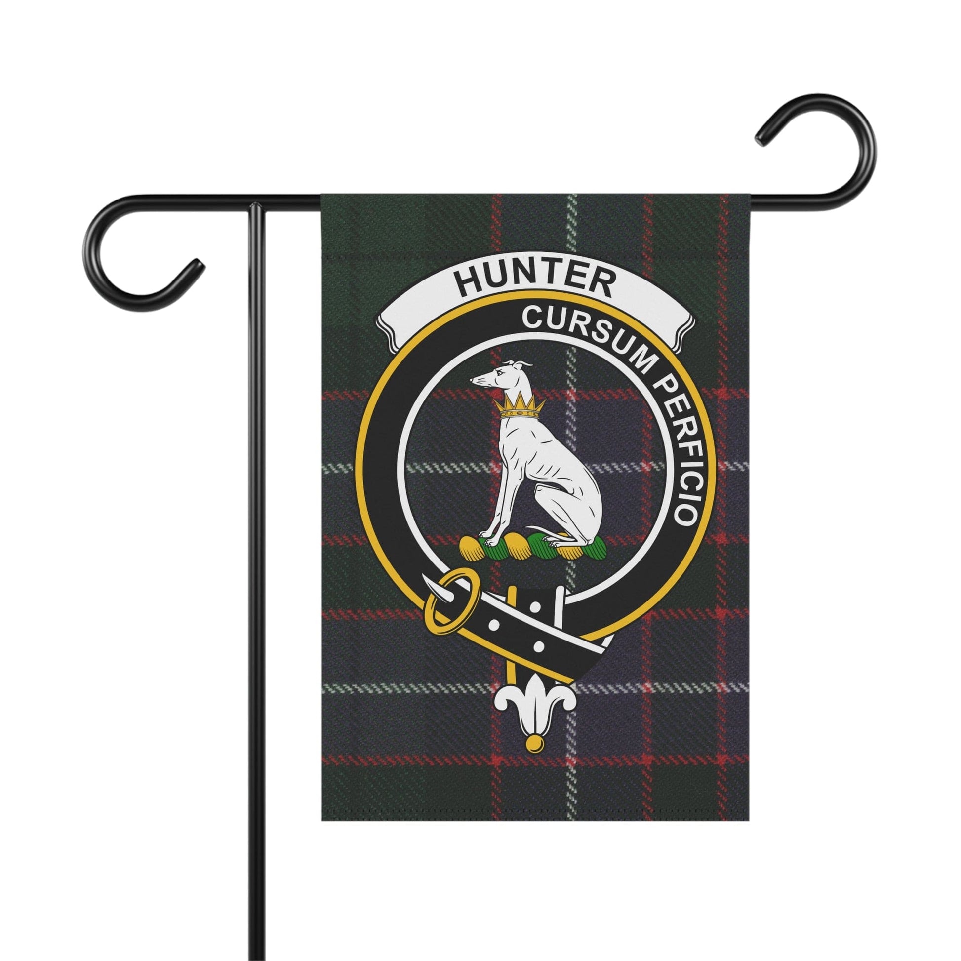 Home Decor 12'' × 18'' Hunter Clan Scottish Tartan Crest Garden Flag