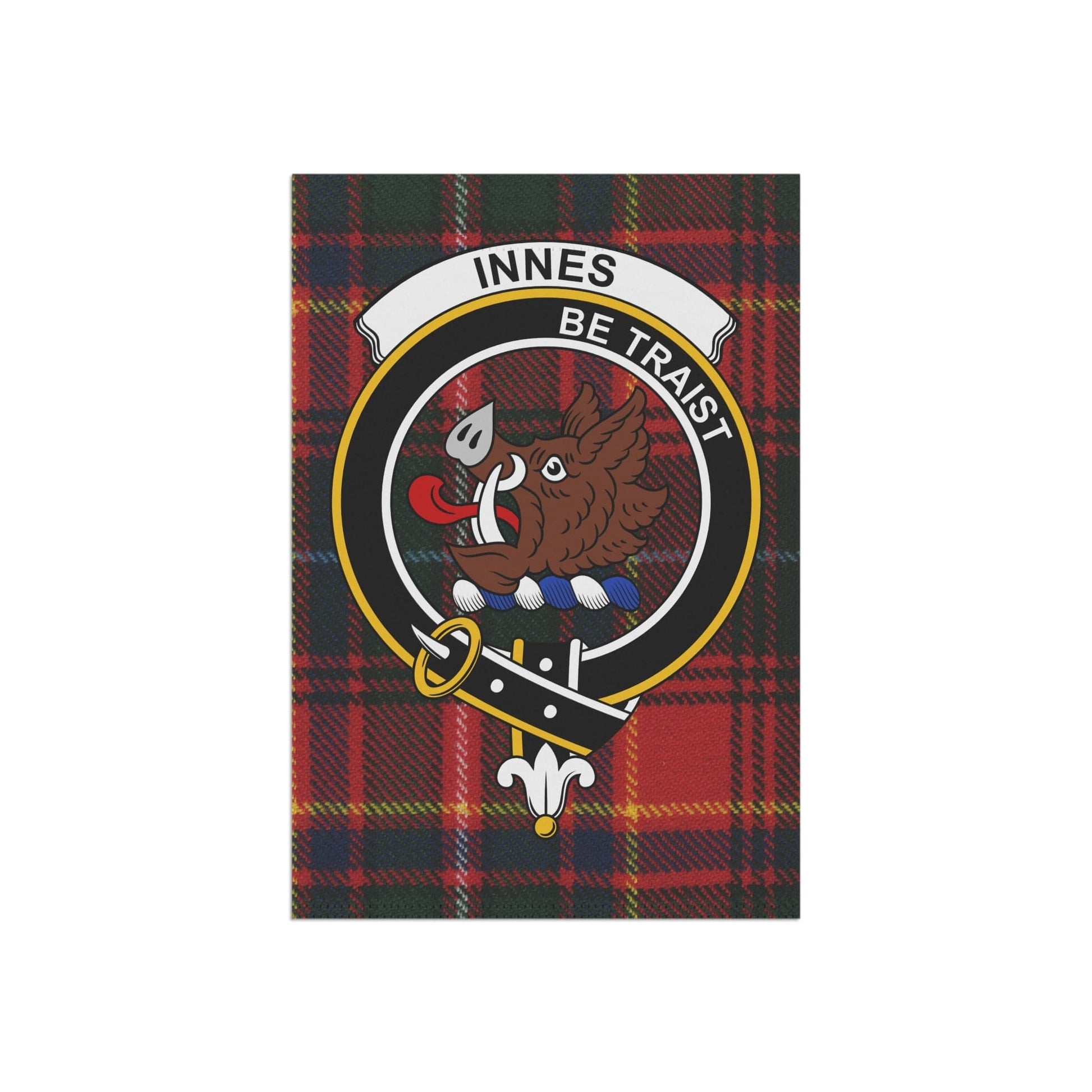 Home Decor 12'' × 18'' Innes Clan Scottish Tartan Crest Garden Flag