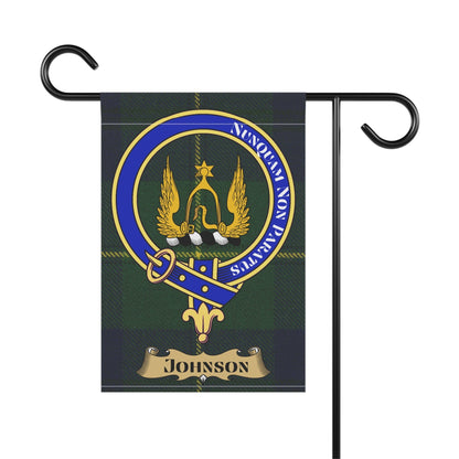 Home Decor 12'' × 18'' Johnson Clan Scottish Tartan Crest Garden Flag