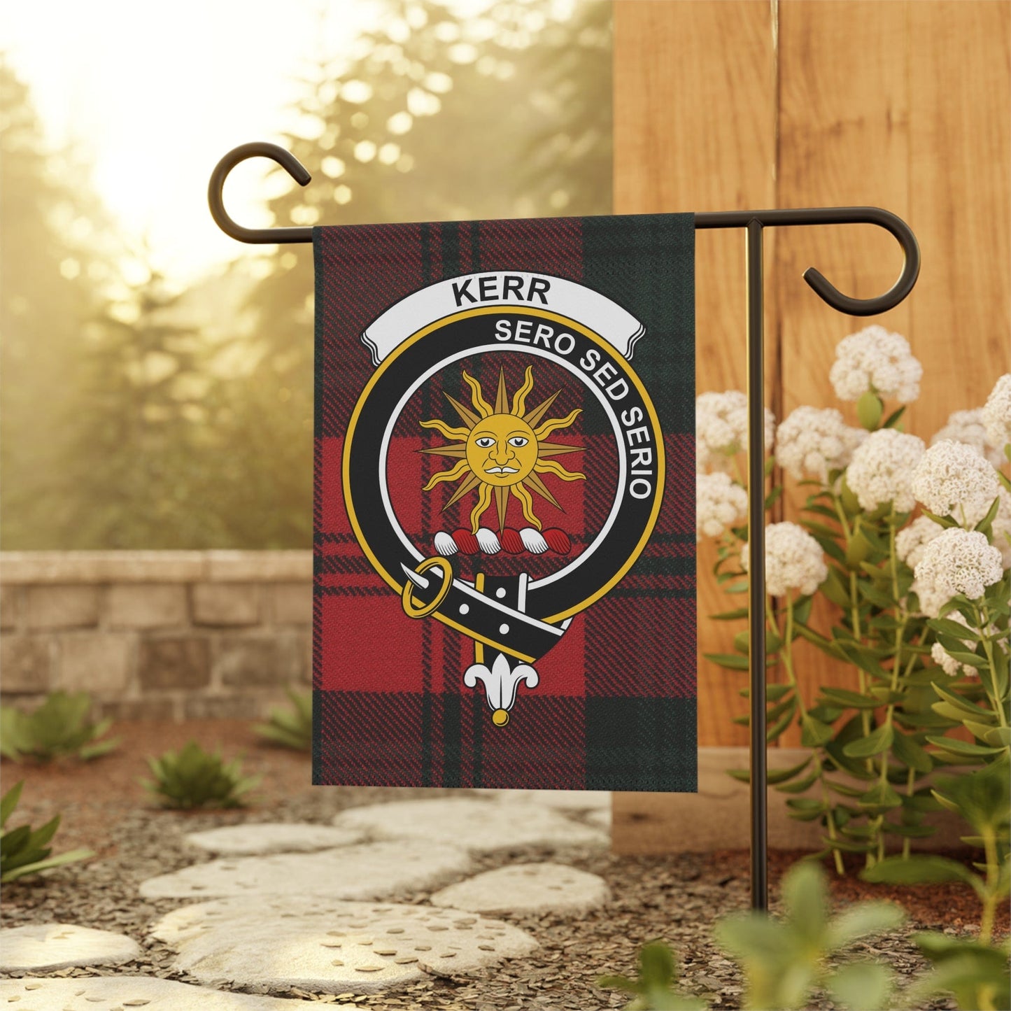 Home Decor 12'' × 18'' Kerr Clan Scottish Tartan Crest Garden Flag