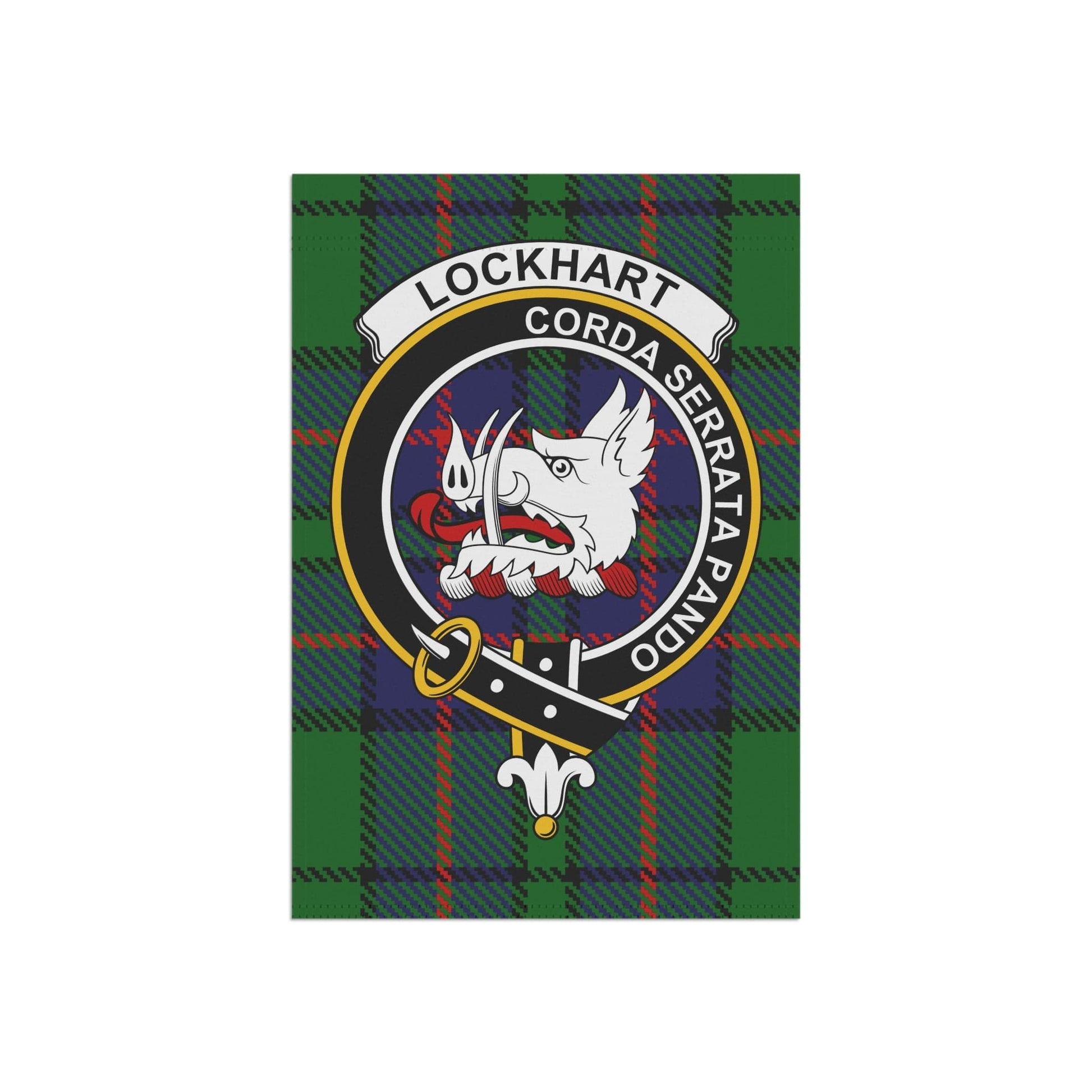 Home Decor 12'' × 18'' Lockhart Clan Scottish Tartan Crest Garden Flag