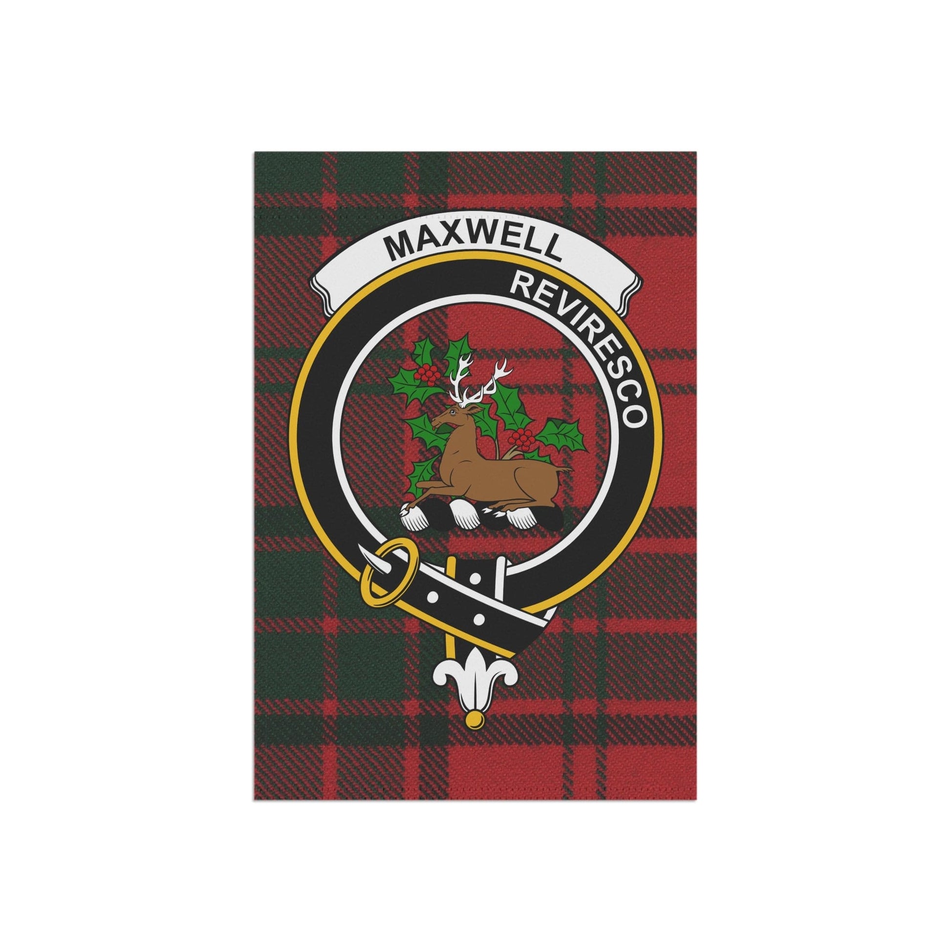 Home Decor 12'' × 18'' Maxwell Clan Scottish Tartan Crest Garden Flag