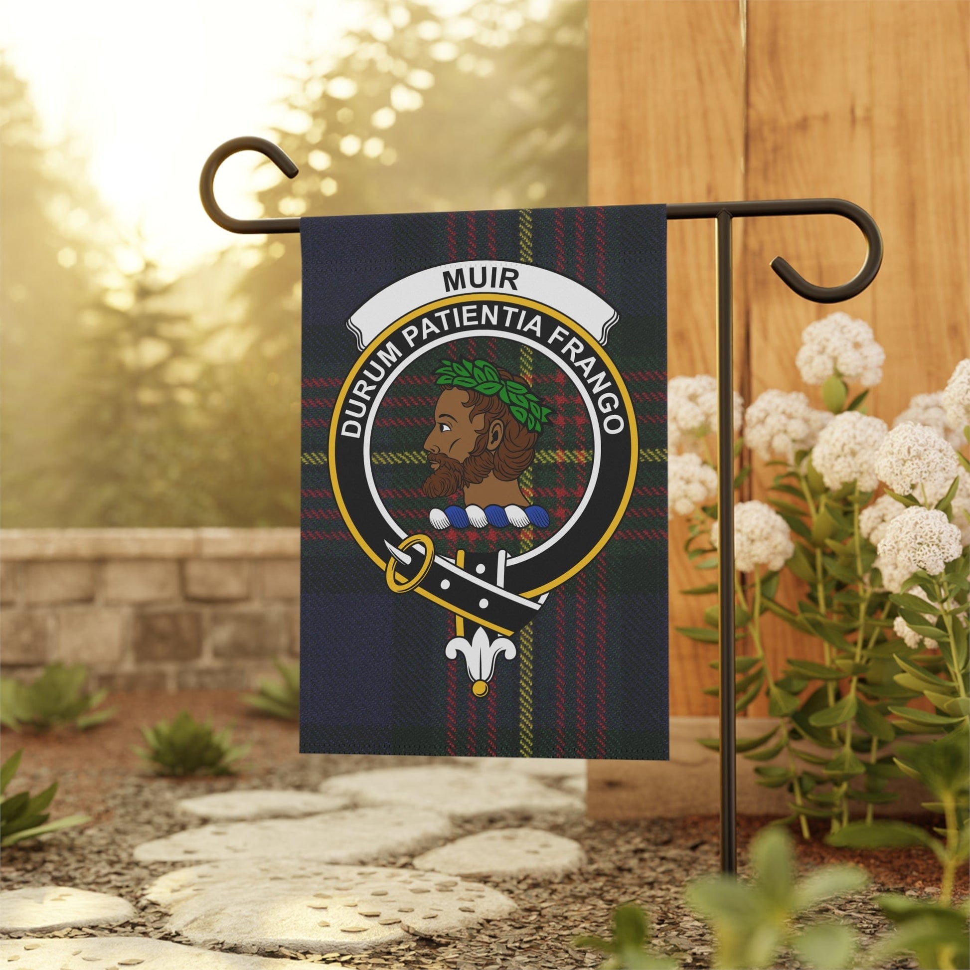 Home Decor 12'' × 18'' Muir Clan Scottish Tartan Crest Garden Flag