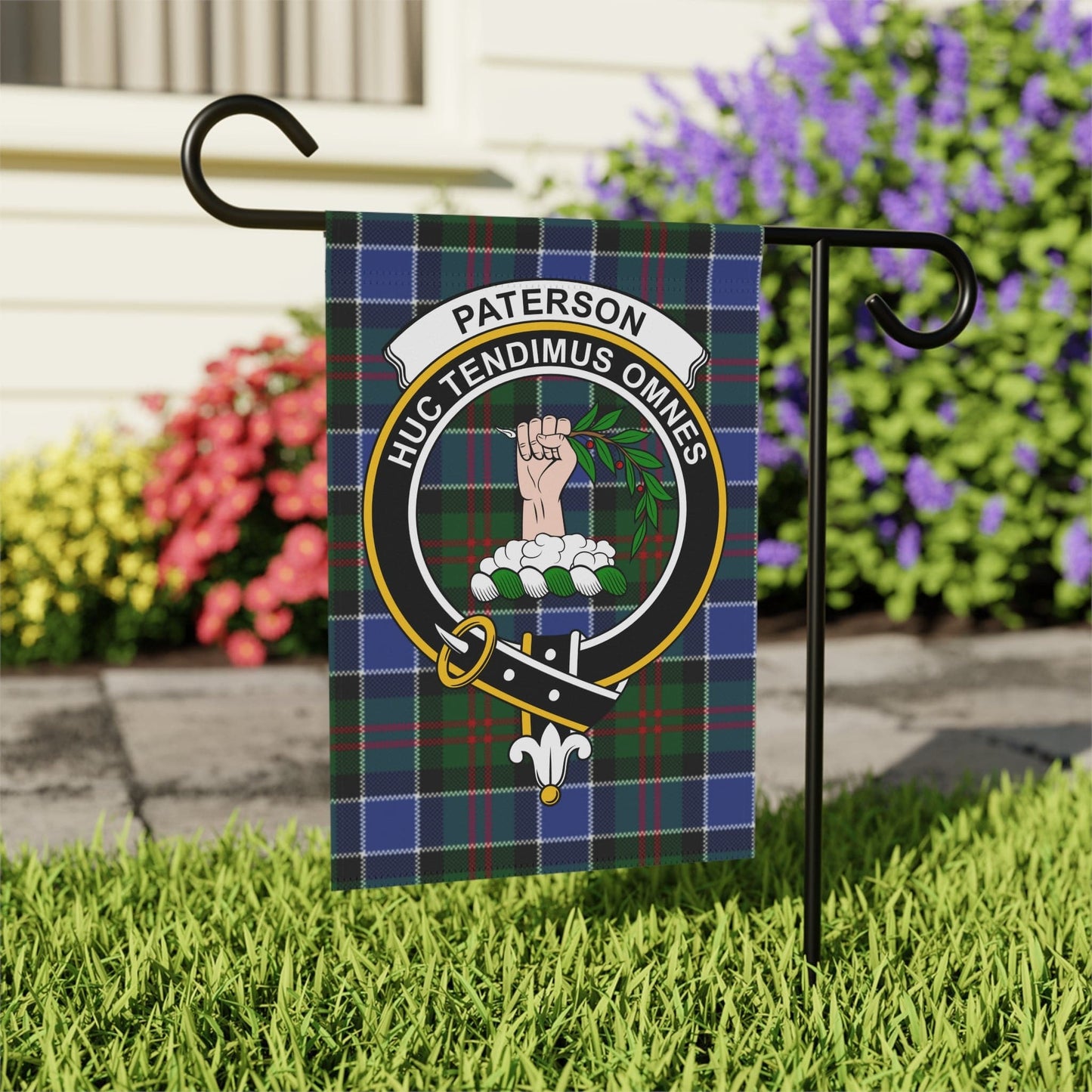 Home Decor 12'' × 18'' Paterson Clan Scottish Tartan Crest Garden Flag