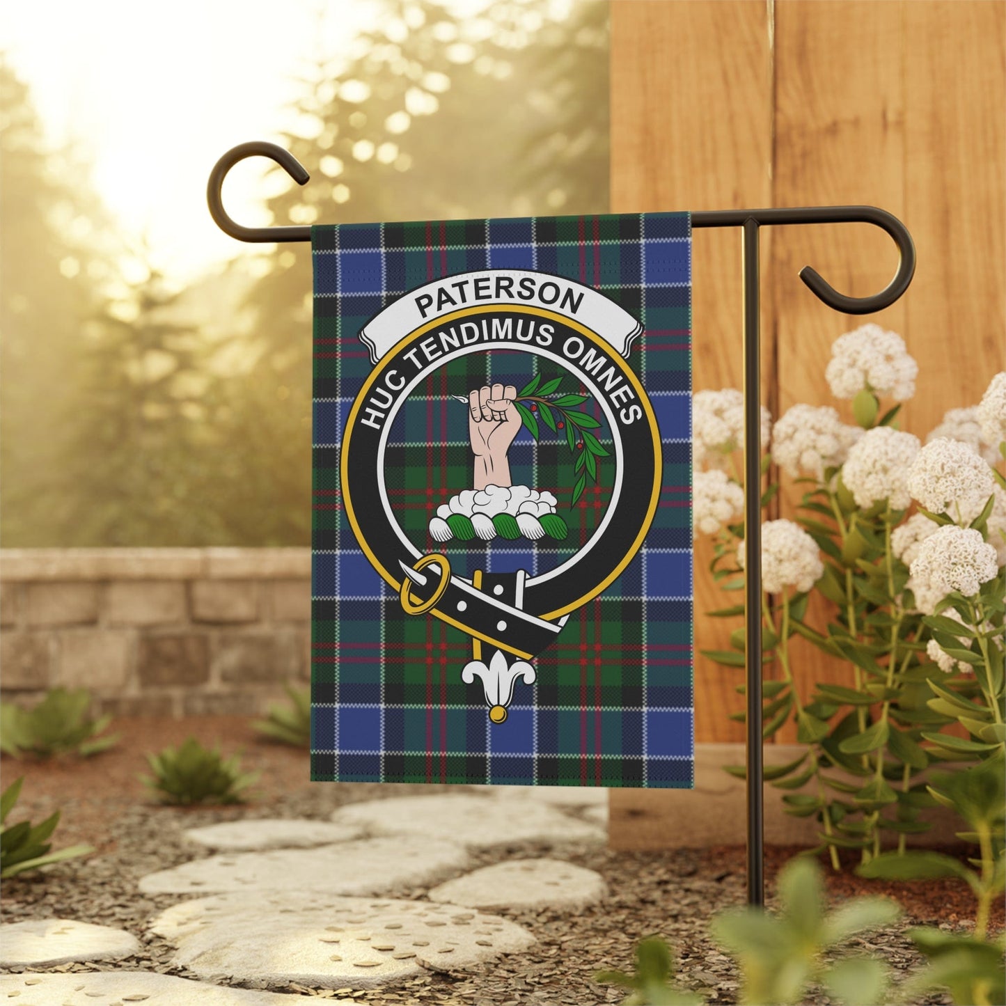 Home Decor 12'' × 18'' Paterson Clan Scottish Tartan Crest Garden Flag