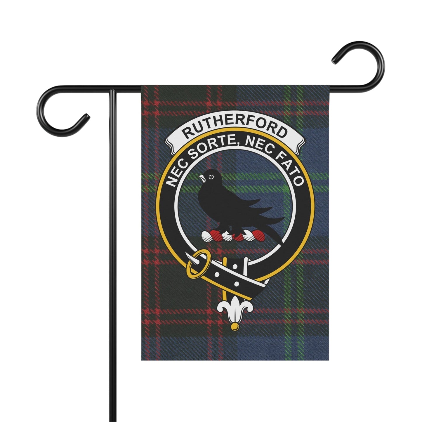 Home Decor 12'' × 18'' Rutherford Clan Scottish Tartan Crest Garden Flag